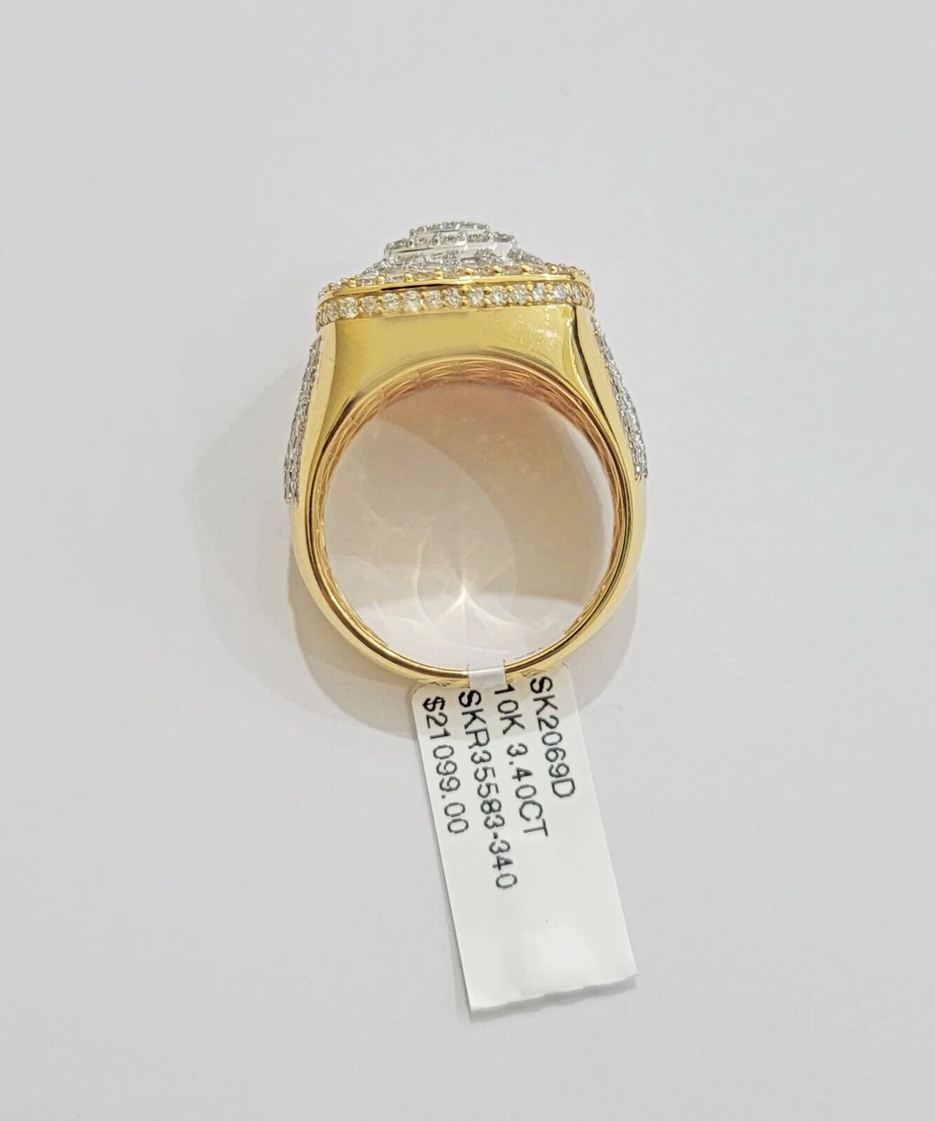Real 10k Yellow Diamond Ring Mens Band 3.40 Ct Round Cut & Baguette GENUINE - Image 6