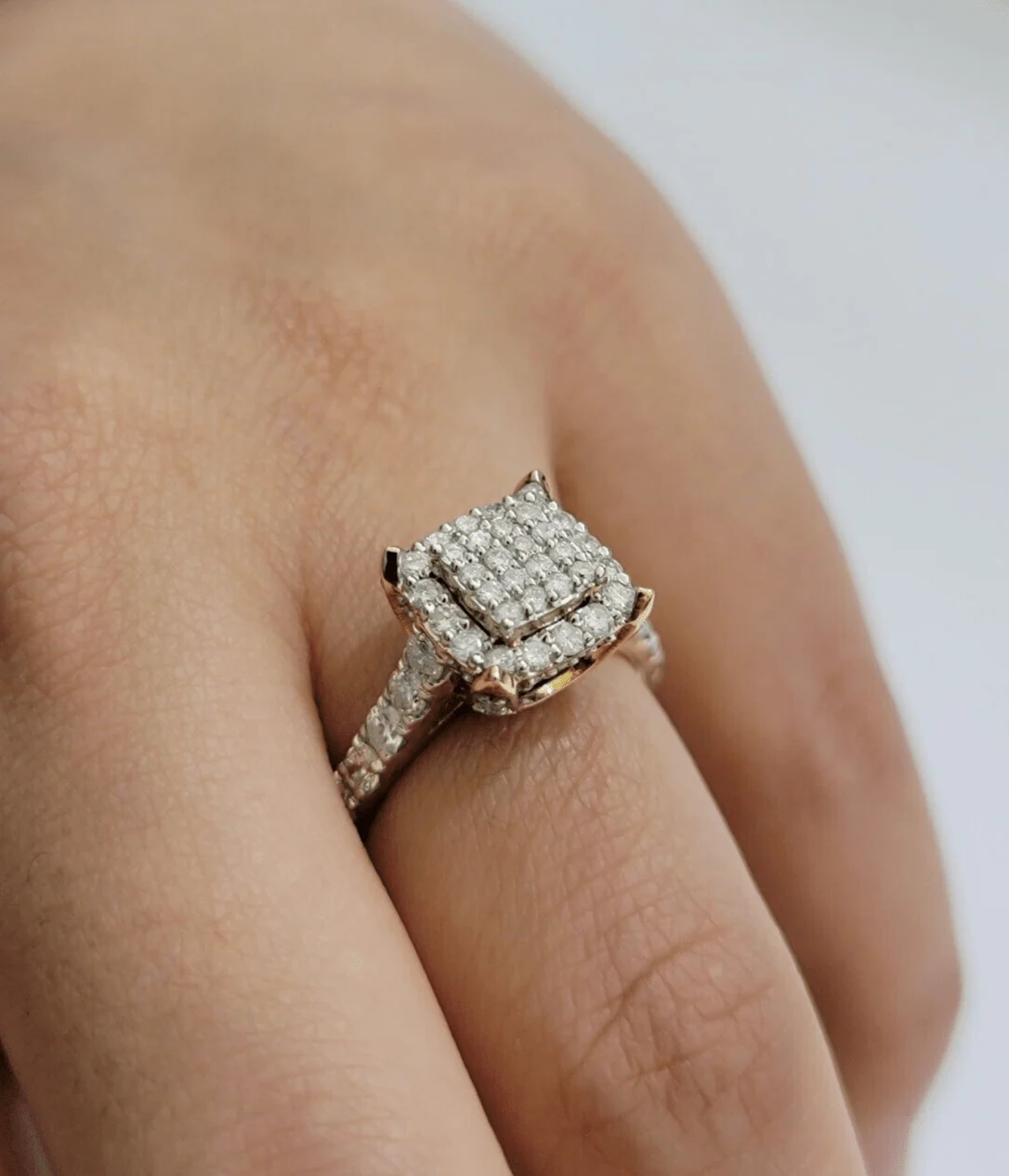 Real 10k Yellow Gold 1.35CT Diamond Ring Women Band Natural Genuine Wedding SALE - Image 2
