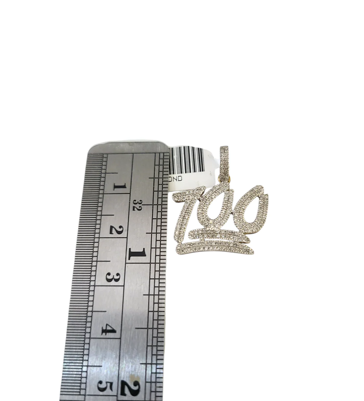 Real 10k Yellow Gold 100 Diamond Charm Pendant 1'' inch Genuine 10kt - Image 2