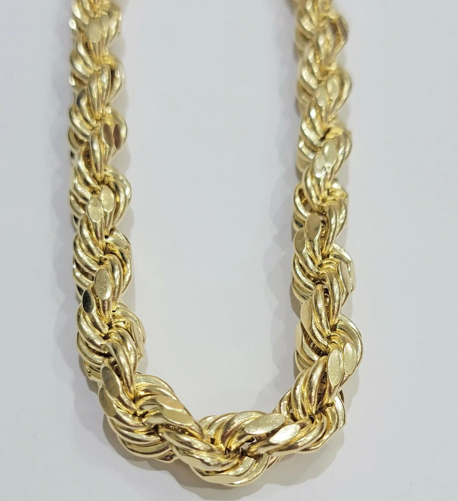 Real 10K Yellow Gold 10mm Rope Chain 24" Inch Thick Men - Image 3