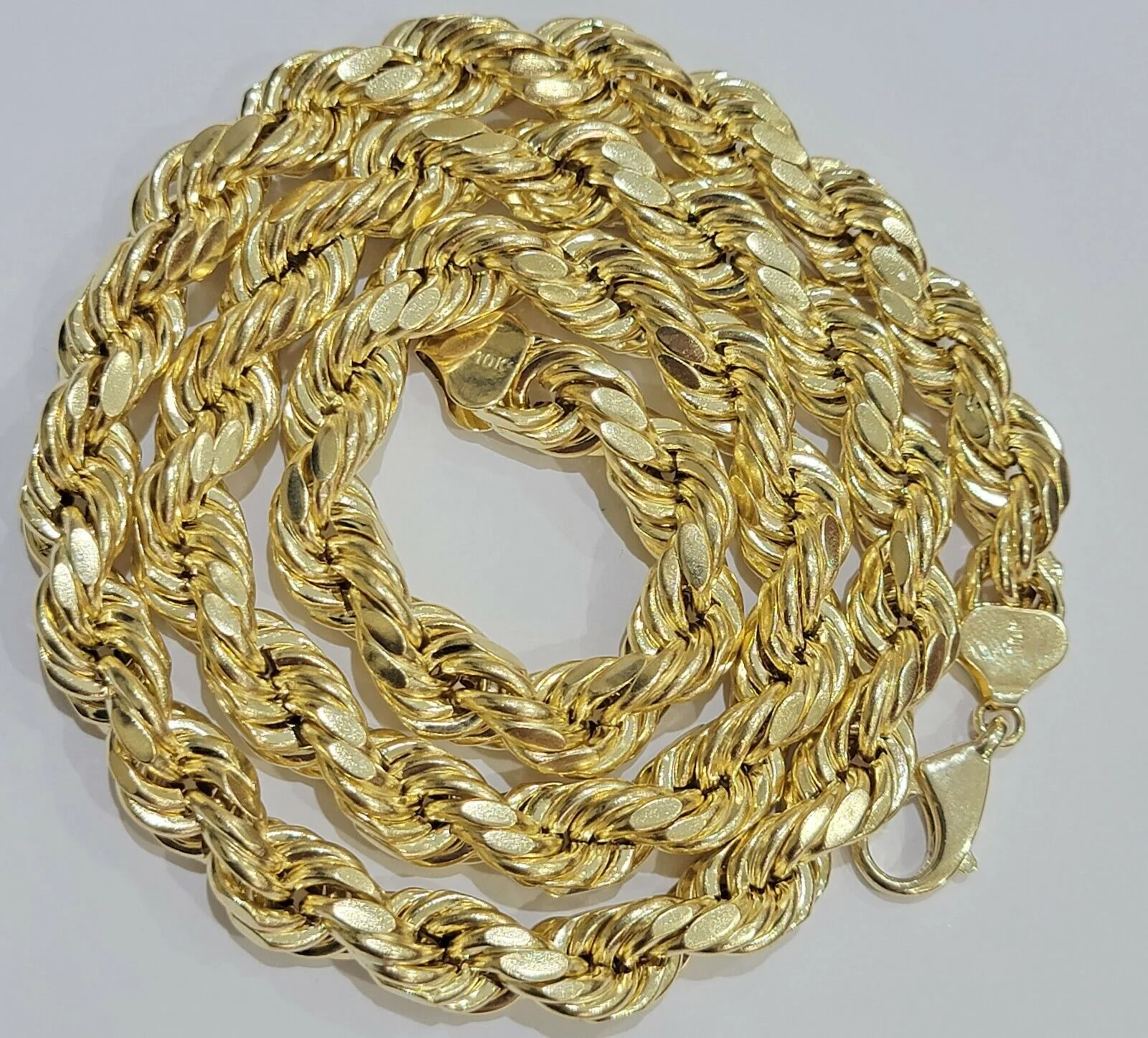 Real 10K Yellow Gold 10mm Rope Chain 24" Inch Thick Men - Image 4