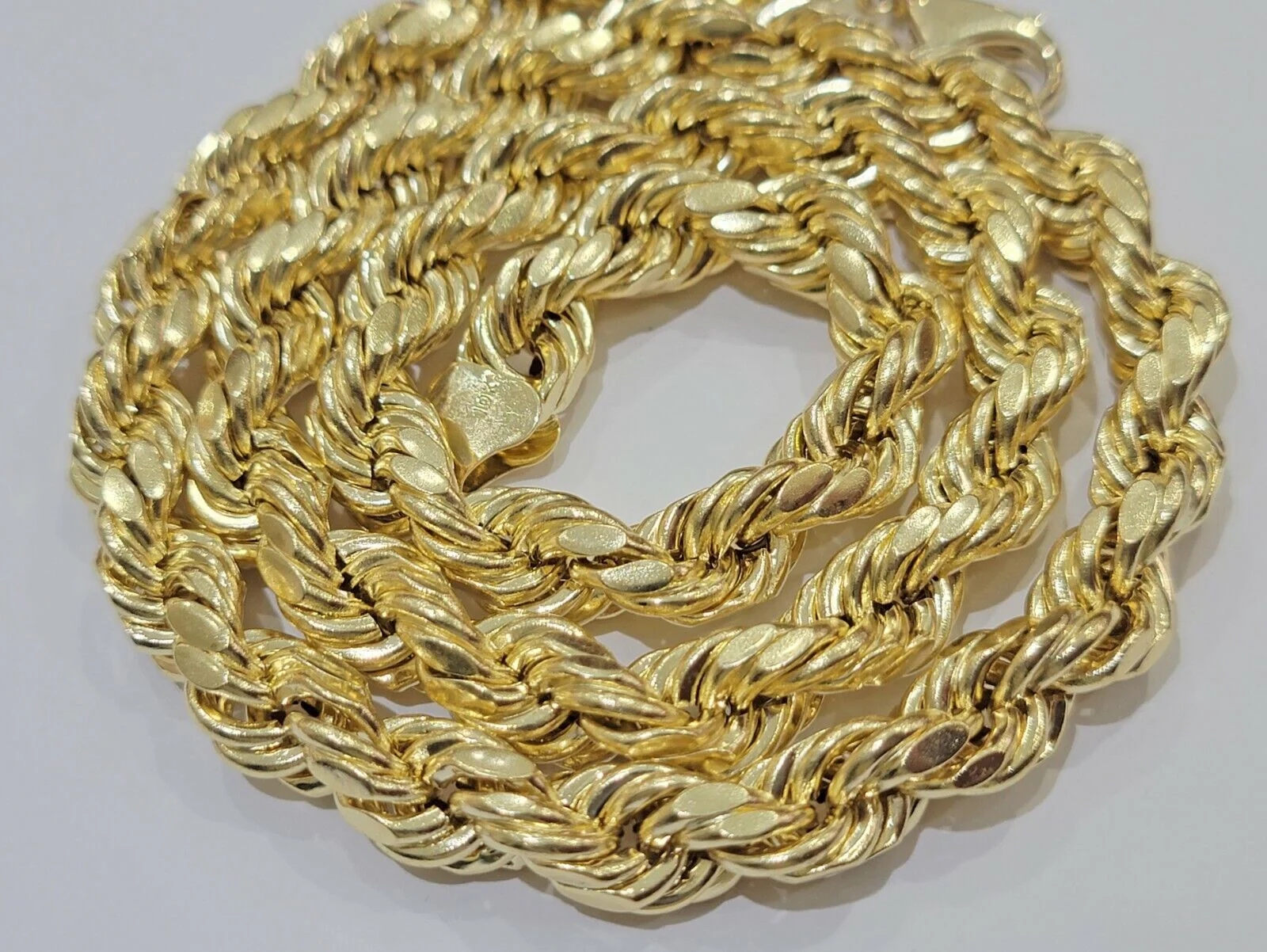 Real 10K Yellow Gold 10mm Rope Chain 24" Inch Thick Men - Image 5