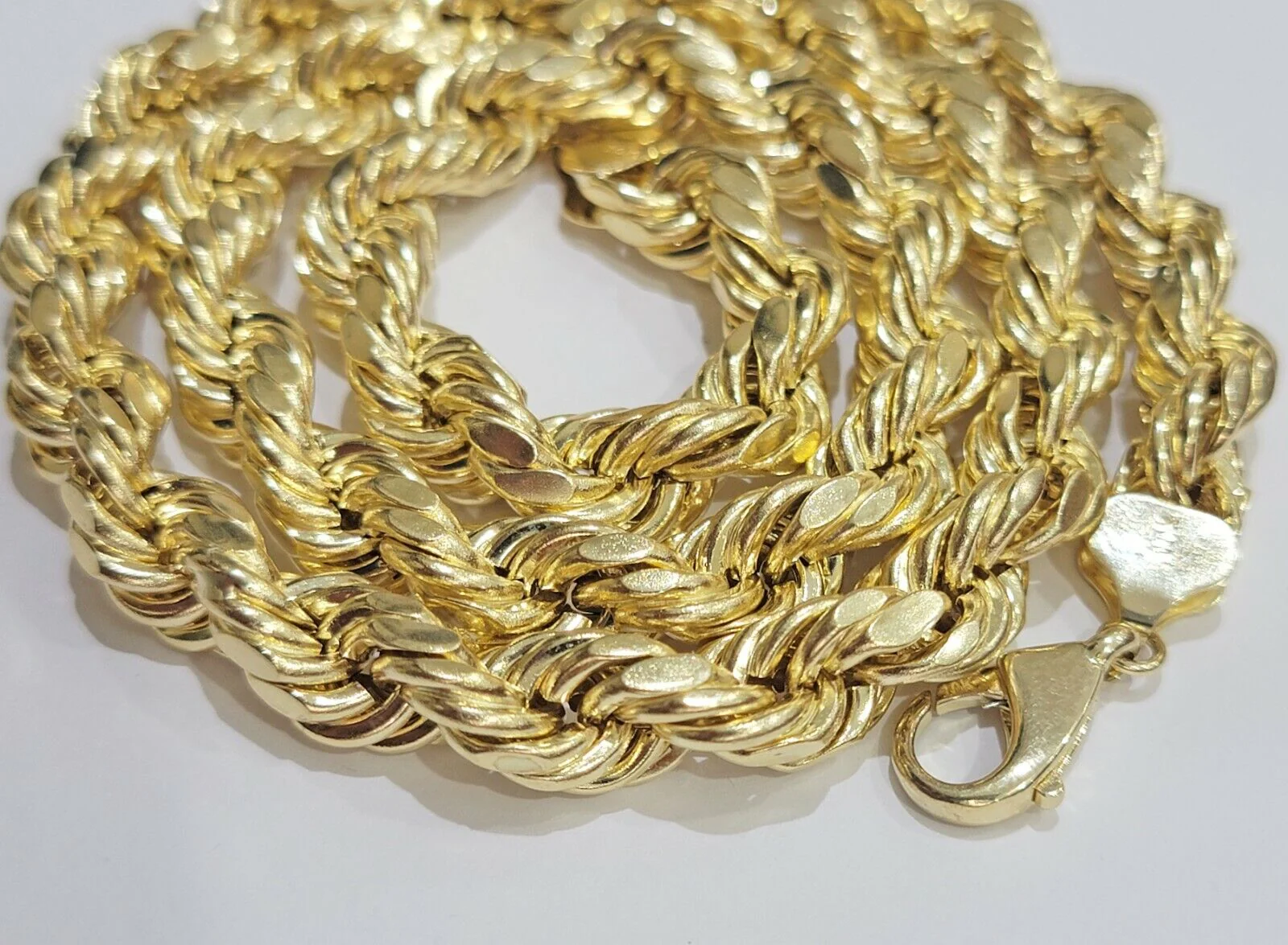 Real 10K Yellow Gold 10mm Rope Chain 24" Inch Thick Men - Image 6