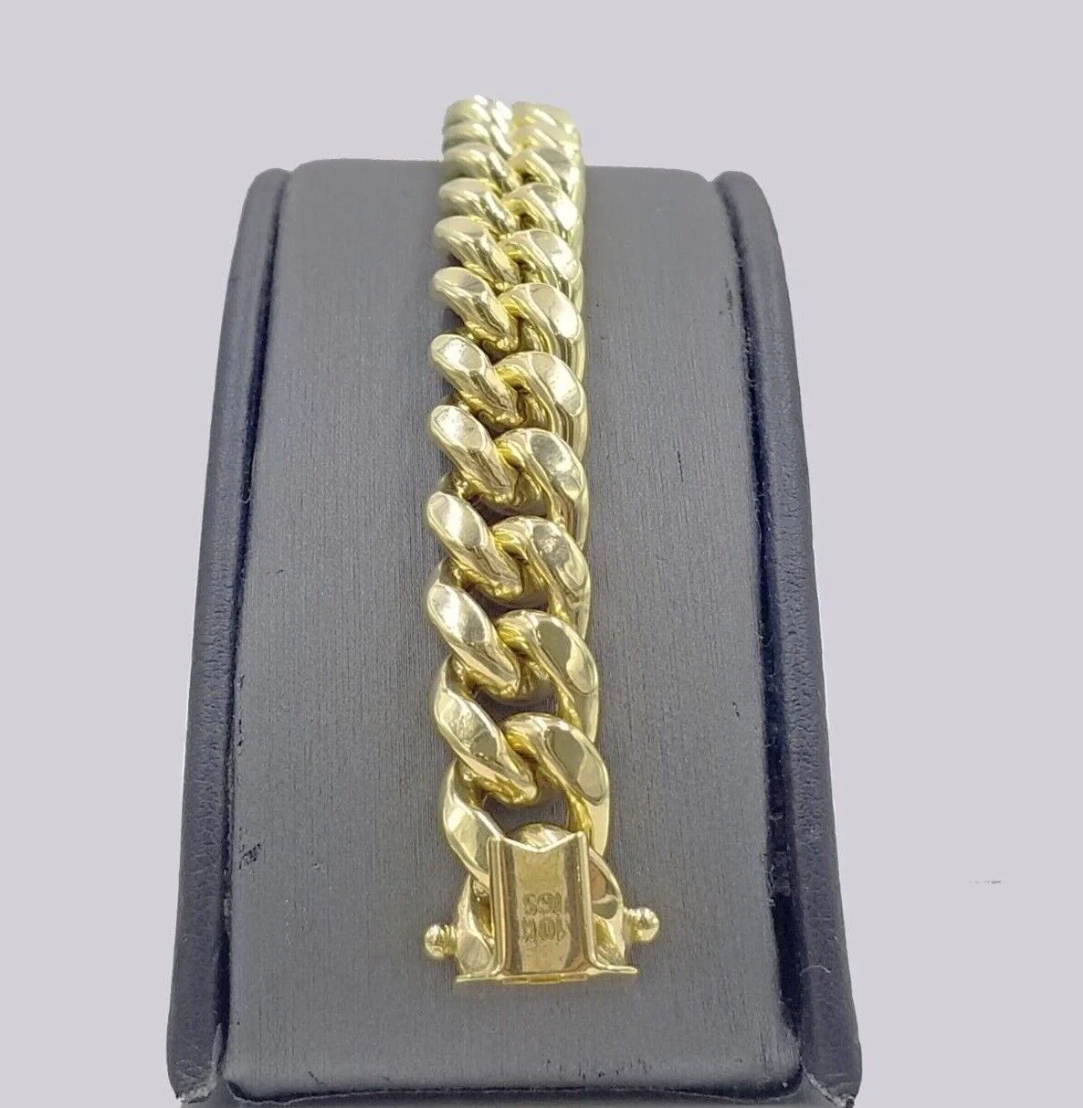 Real 10k Yellow Gold 11mm Miami Cuban Link Bracelet 9" inch For Men's - Image 2