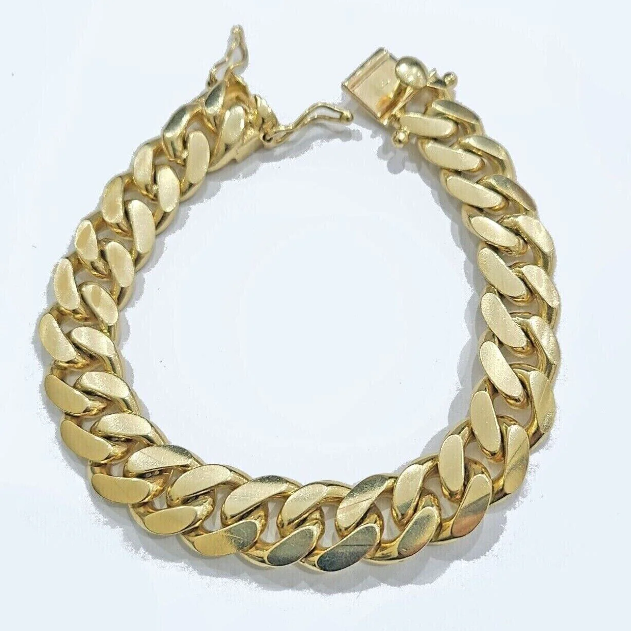 Real 10k Yellow Gold 13mm Miami Cuban Link Bracelet 8.5 ''inch 10kt Unisex - Image 4