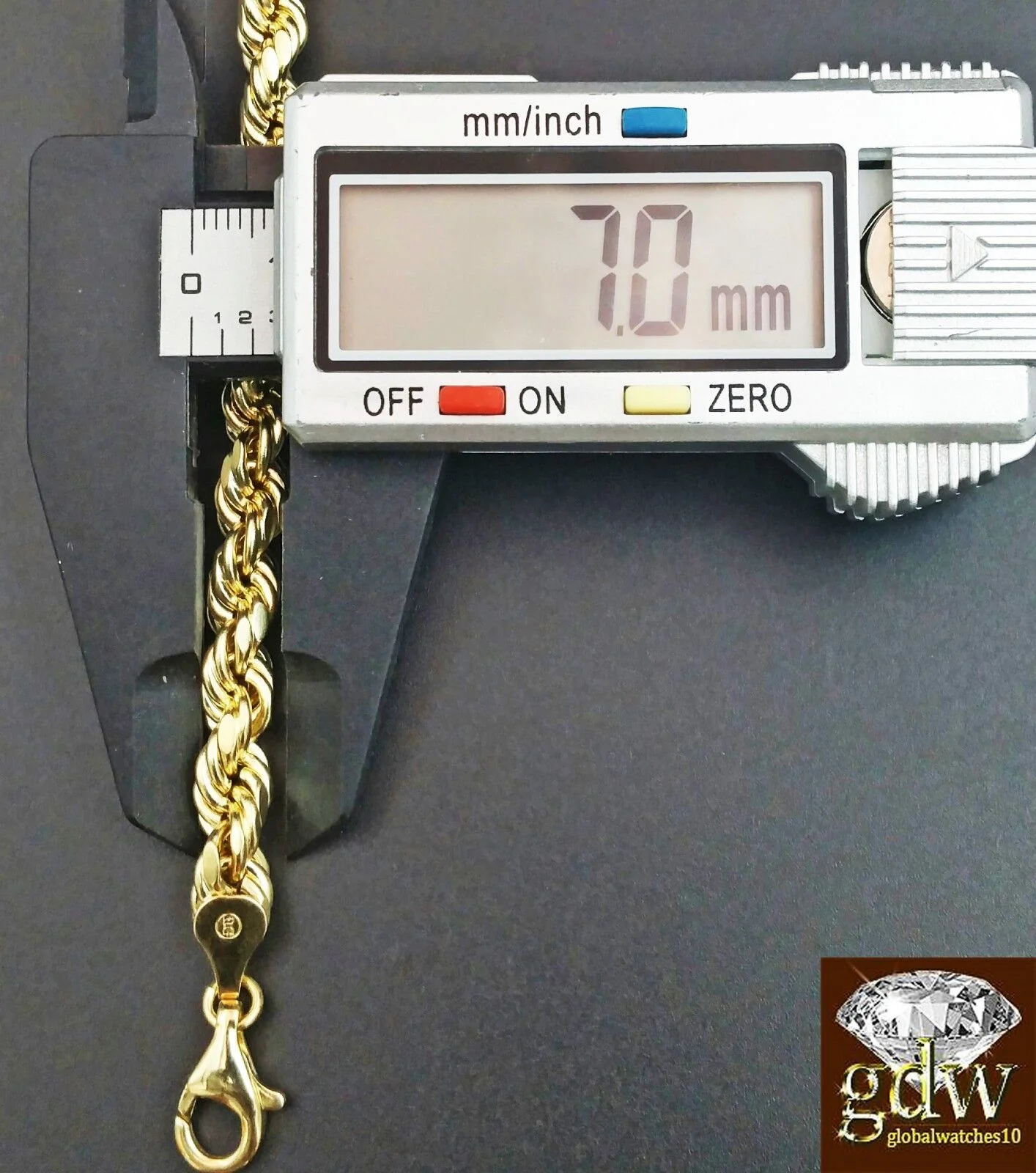 Real 10K Yellow Gold 28" Inch Rope Chain with Jesus Cross Charm Pendant  Men - Image 4