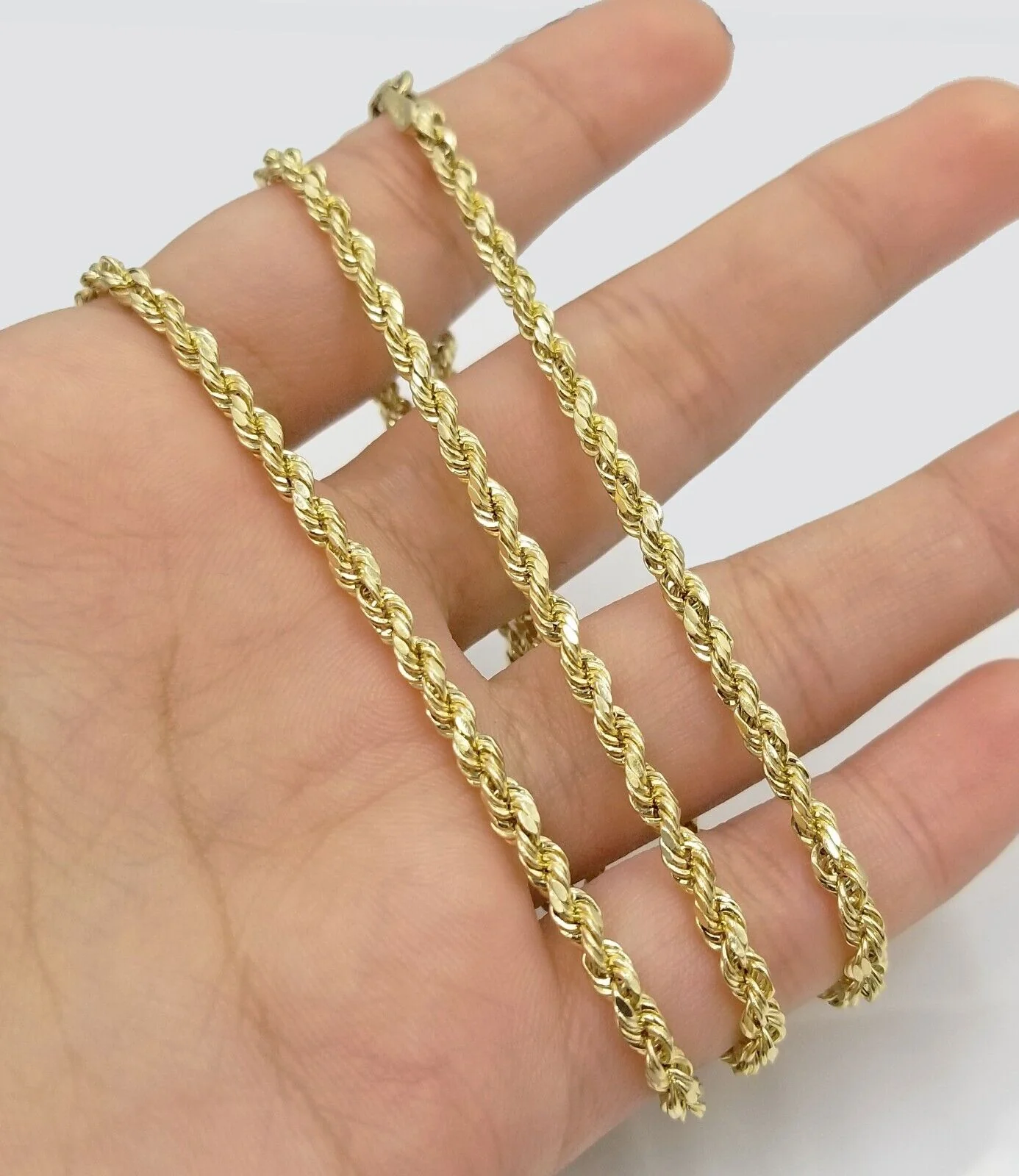 Real 10k Yellow Gold 3mm Rope Chain 20" inch Necklace And Jesus Head Pendant - Image 6