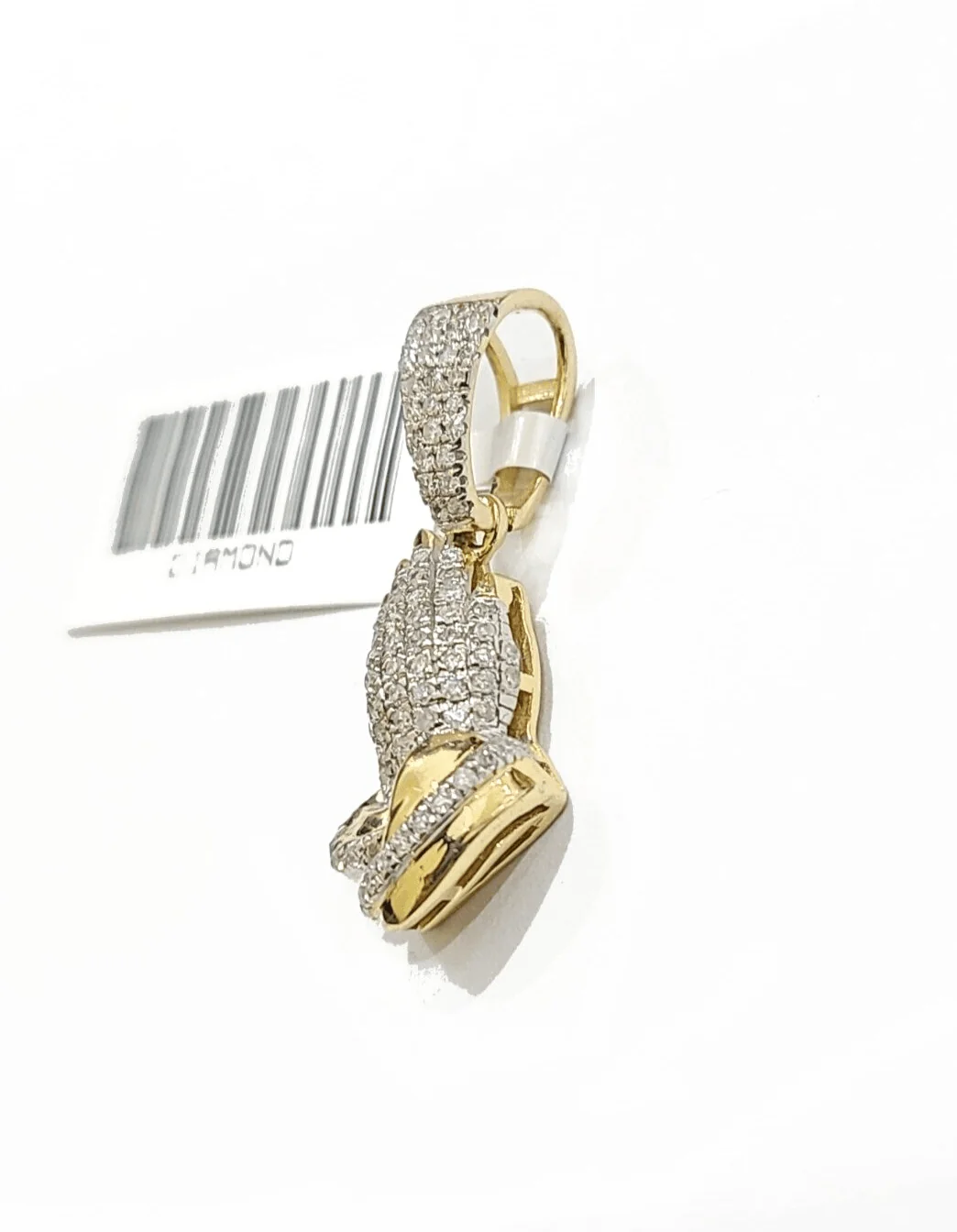 Real 10k Yellow Gold 3mm Rope Chain 20" inch Necklace Praying Hand Charm Pendant - Image 6