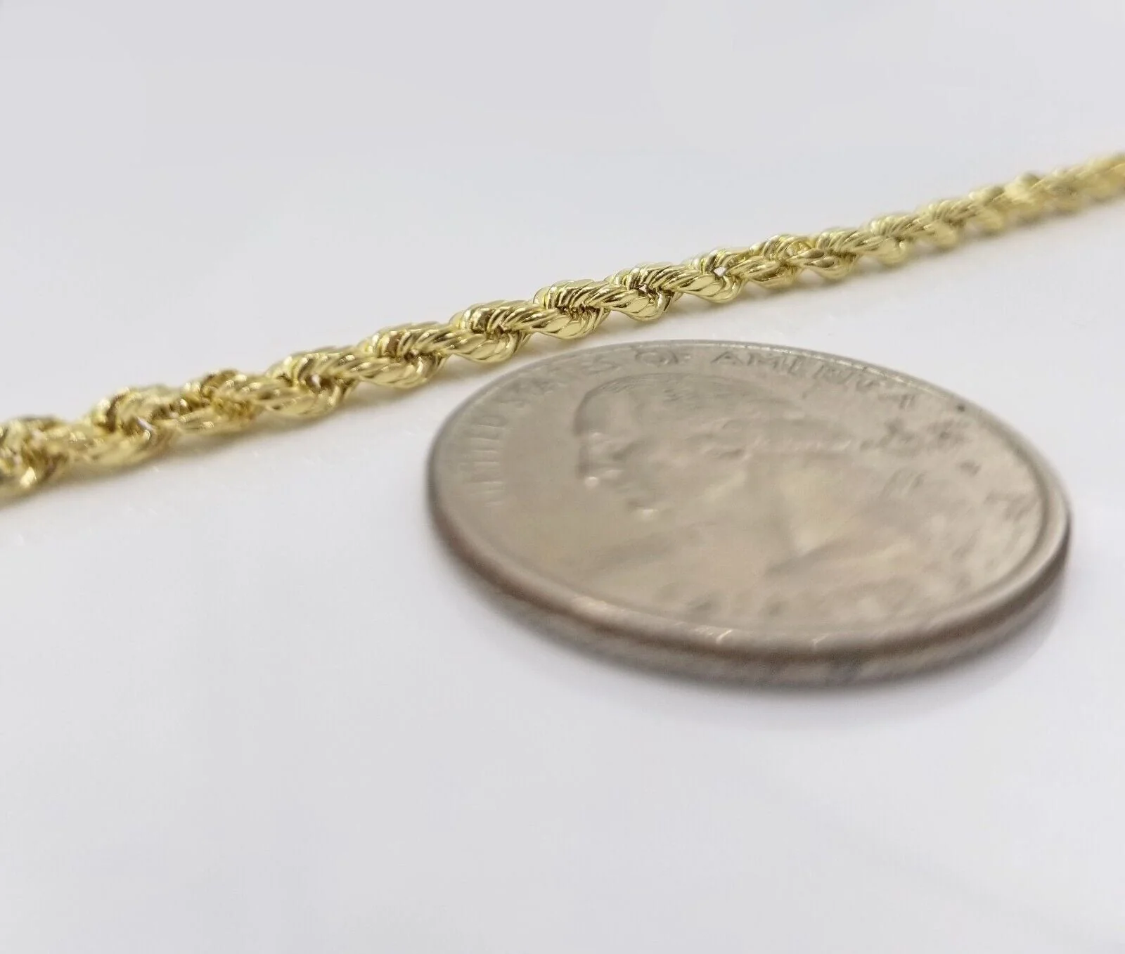 Real 10k Yellow Gold 3mm Rope Chain Cross Pendant 20" inch Necklace , Men Women - Image 7