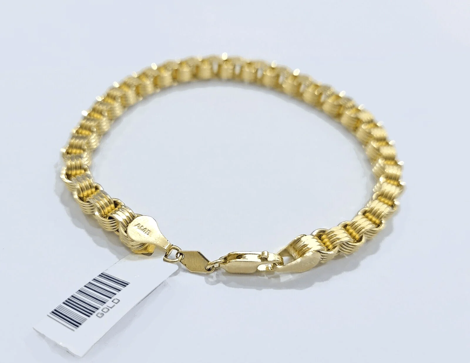 Real 10k Yellow Gold 5mm Box Byzantine Bracelet 8" inch 10kt Unisex Men Women - Image 4