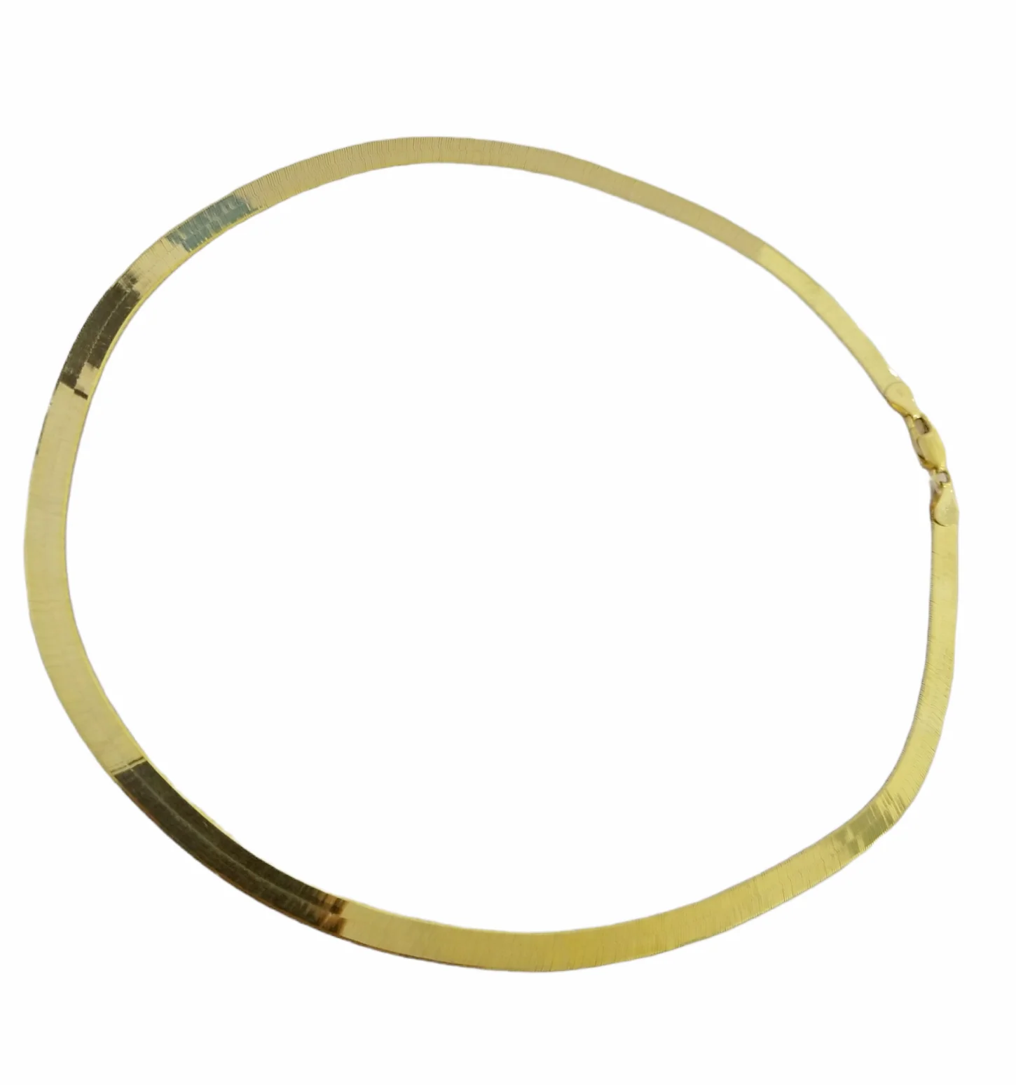 Real 10K Yellow Gold 5mm Herring Bone Chain Necklace 20 Inch Lobster lock - Image 6