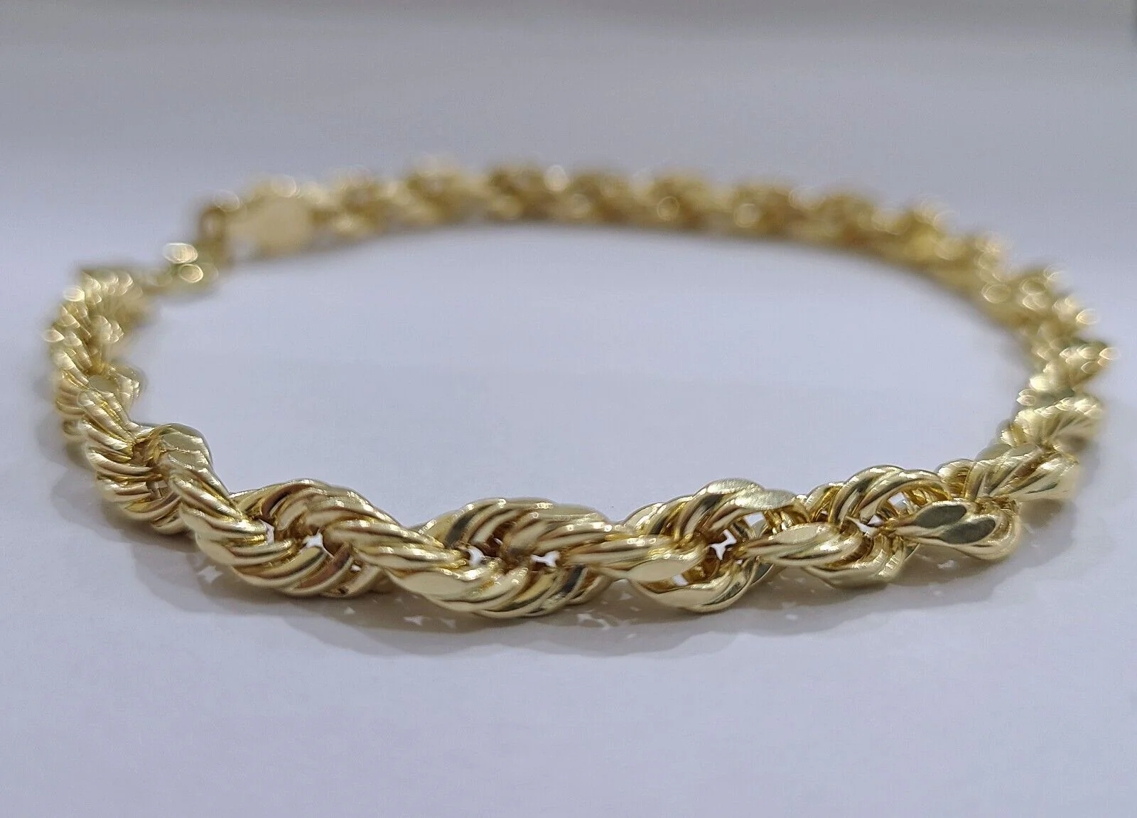 Real 10k Yellow Gold 5mm Rope Bracelet 7'' 8'' 9'' inch 10kt Unisex - Image 2