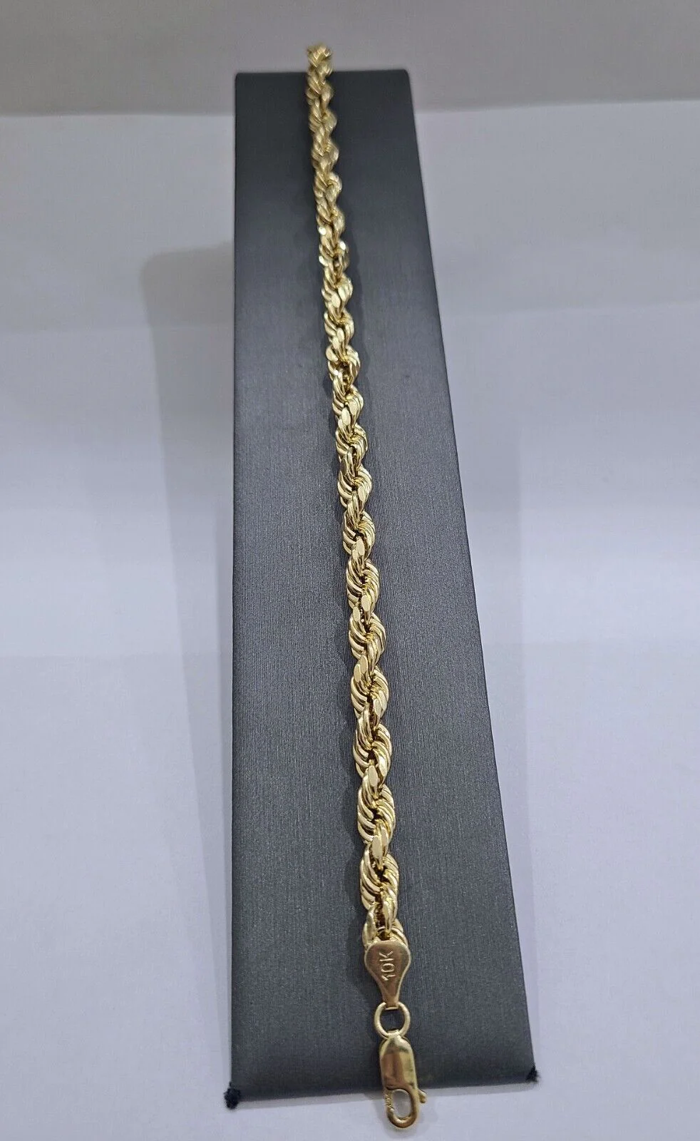 Real 10k Yellow Gold 5mm Rope Bracelet 9'' inch 10kt Unisex - Image 6
