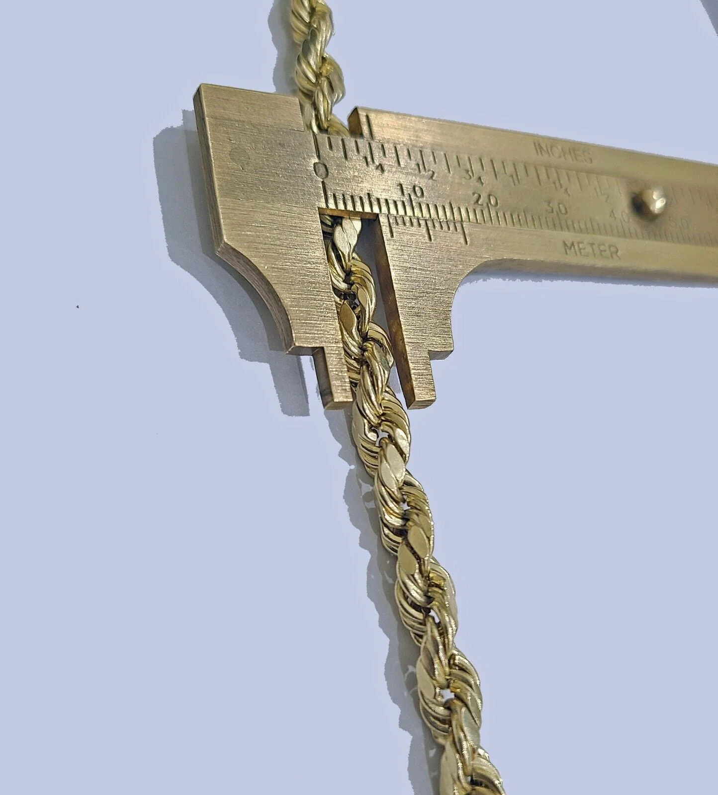 Real 10k Yellow Gold 5mm Rope Bracelet 9'' inch 10kt Unisex - Image 7