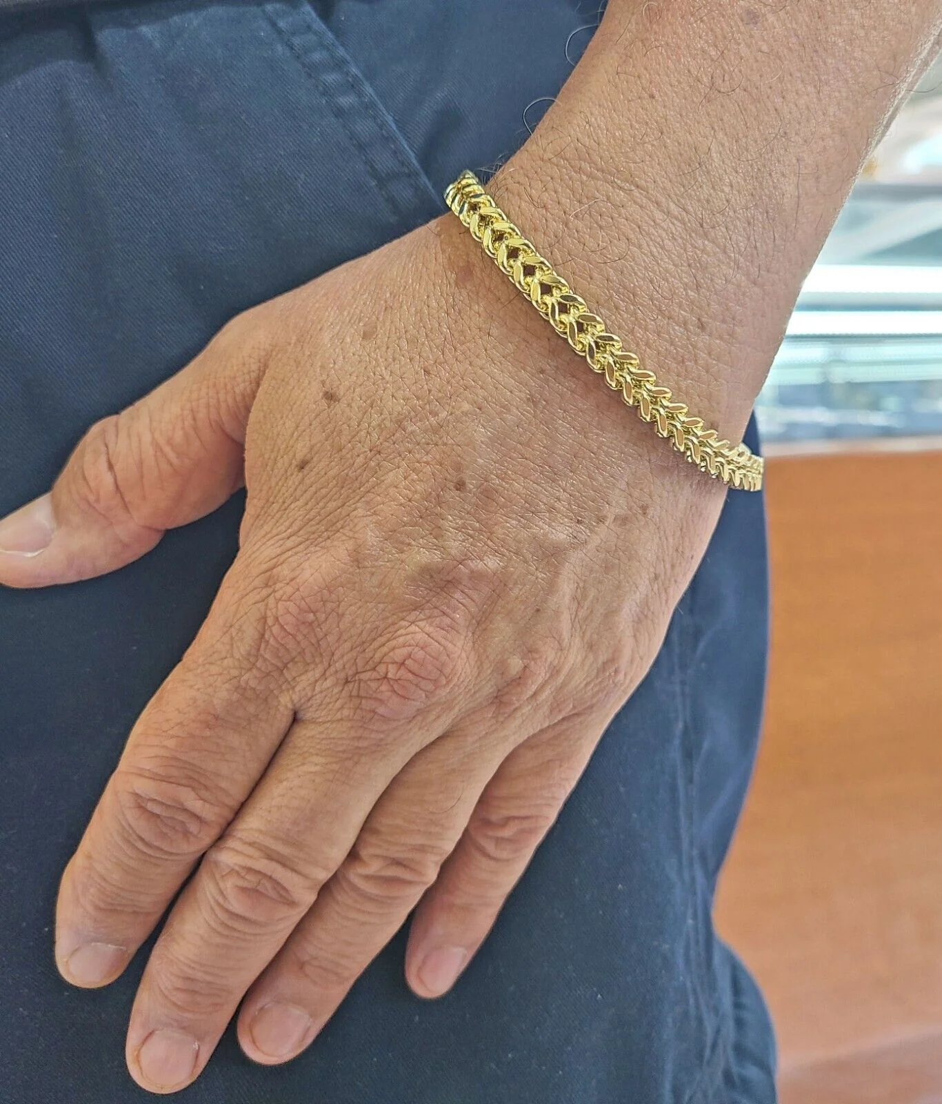 Real 10k Yellow Gold 6mm Franco Bracelet 8.5'' inch 10kt Unisex - Image 2