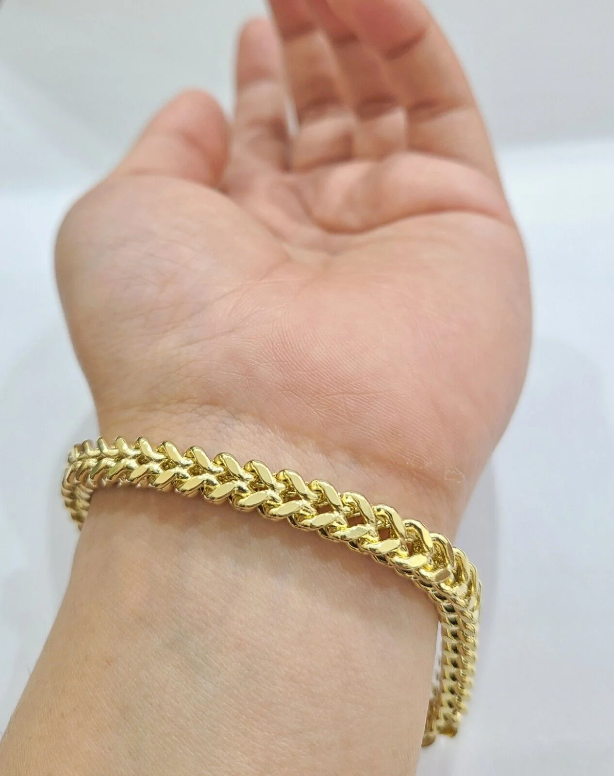 Real 10k Yellow Gold 6mm Franco Bracelet 8.5'' inch 10kt Unisex - Image 3