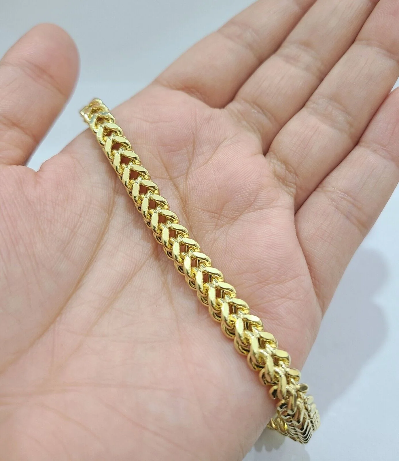 Real 10k Yellow Gold 6mm Franco Bracelet 8.5'' inch 10kt Unisex - Image 5