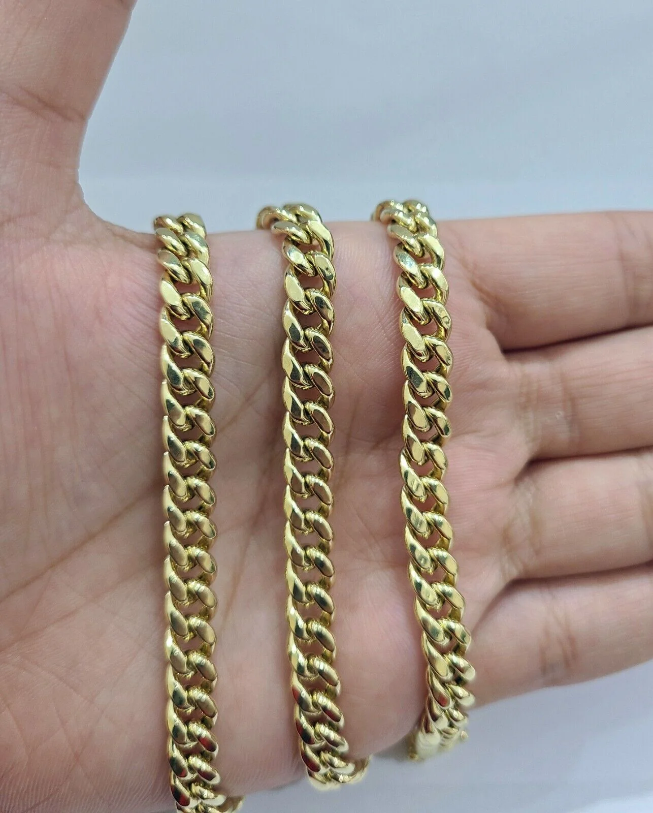 Real 10k Yellow Gold 6mm Miami Cuban Chain Necklace 18''-28'' inch 10kt Unisex - Image 2