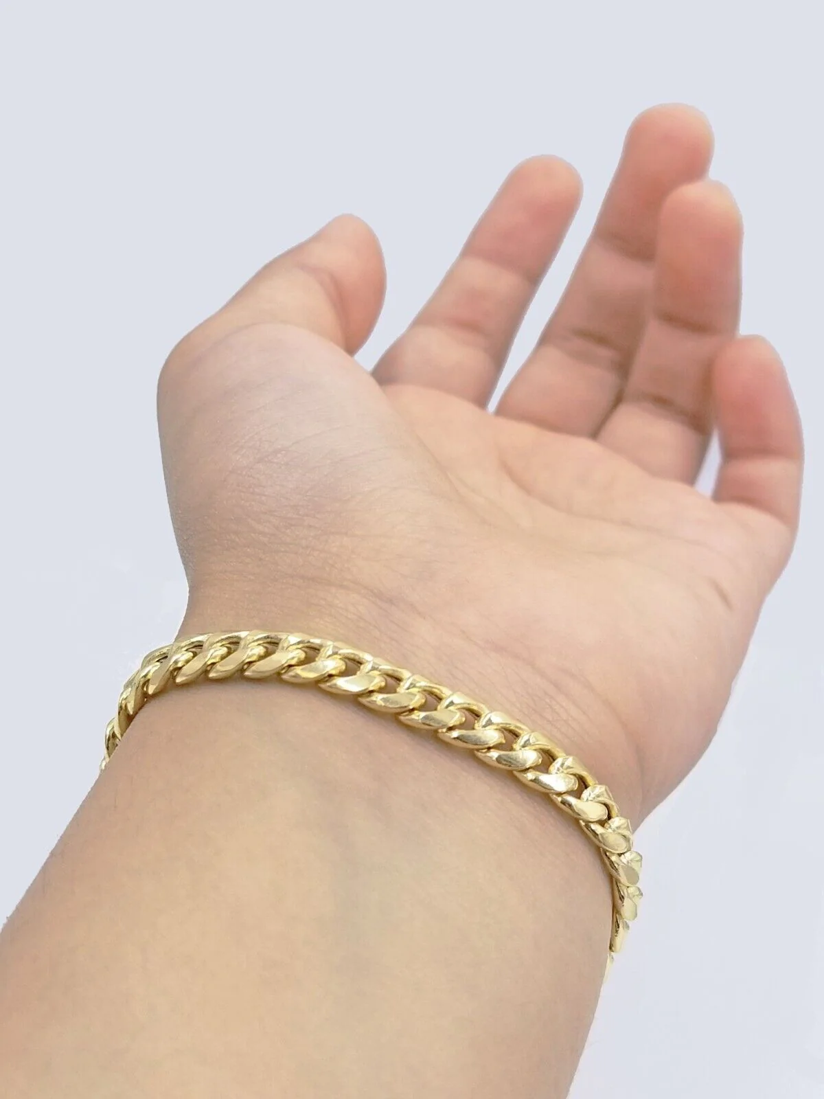 Real 10k Yellow Gold 6mm Miami Cuban Link Bracelet 8" inch Men and Women - Image 2