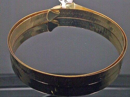 REAL 10K Yellow Gold 7mm Herringbone 22" Necklace Chain - Image 4
