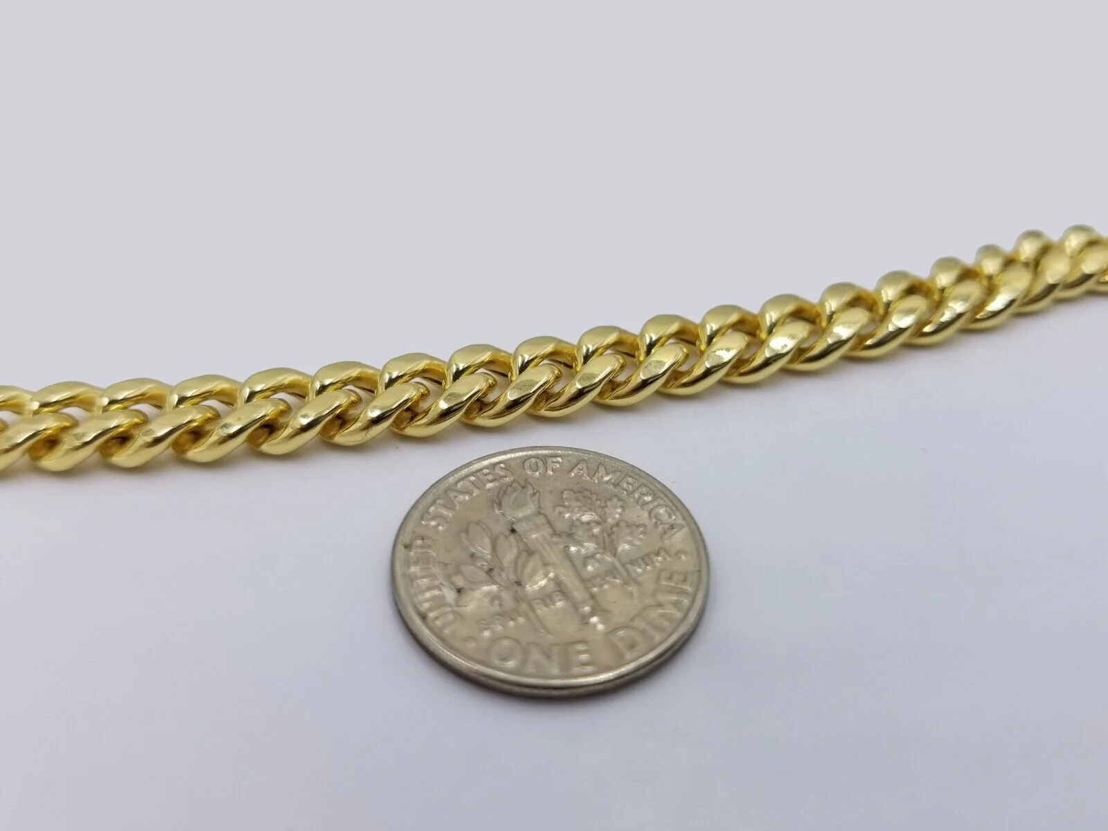 Real 10k Yellow Gold 7mm Miami Cuban Link Bracelet 8" inch Men and Women - Image 4