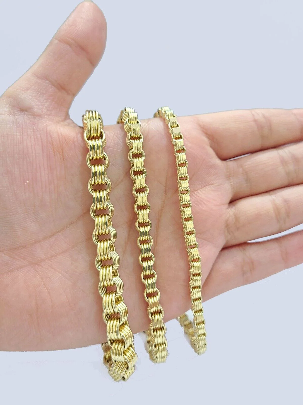 Real 10k Yellow Gold 8mm Box Byzantine Bracelet 8" inch 10kt Unisex Men Women - Image 2