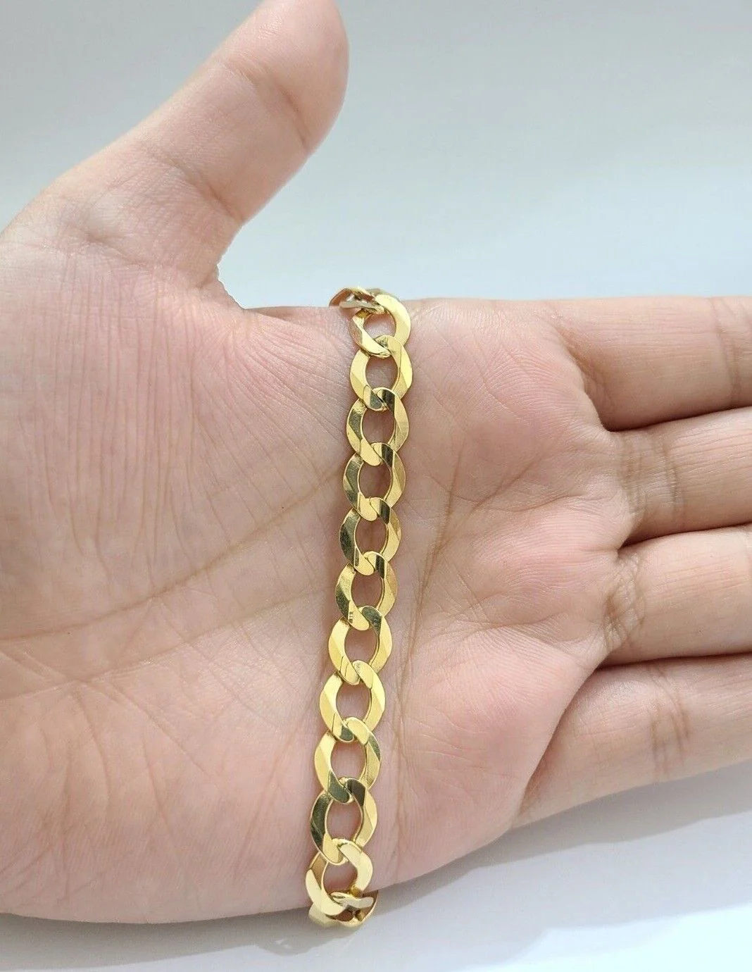 Real 10K Yellow Gold 8mm Cuban Curb Link Bracelet 8" inch 10kt Lobster lock - Image 3