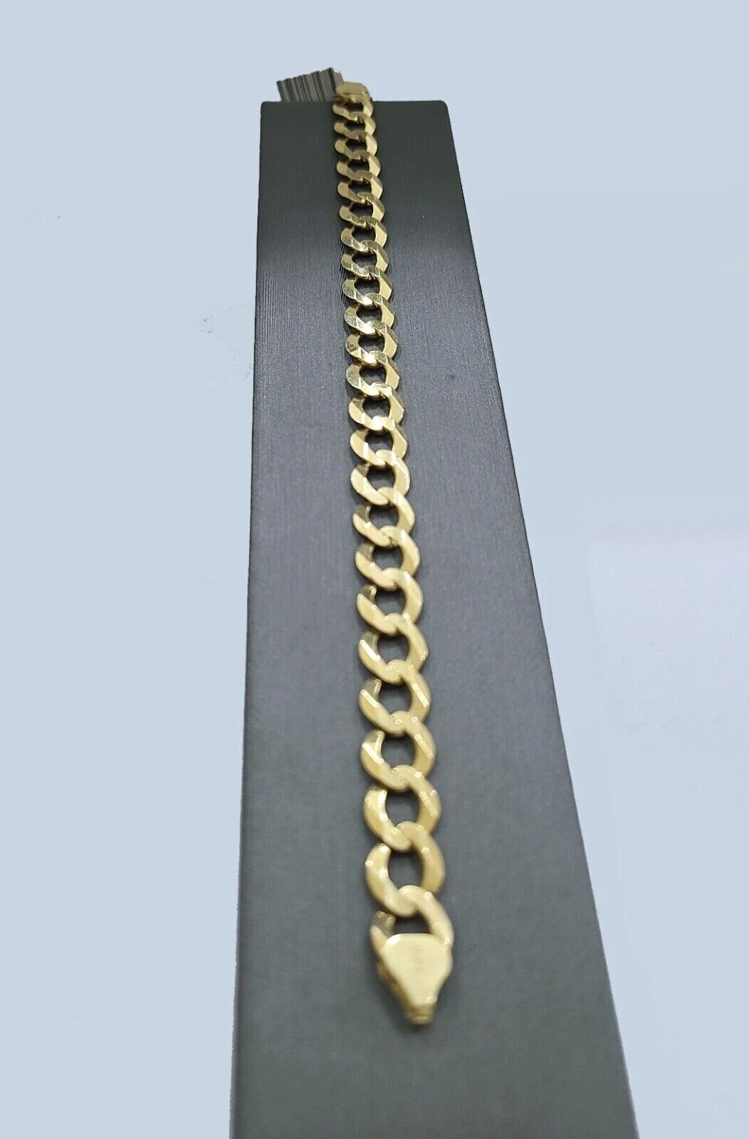 Real 10K Yellow Gold 8mm Cuban Curb Link Bracelet 8" inch 10kt Lobster lock - Image 4