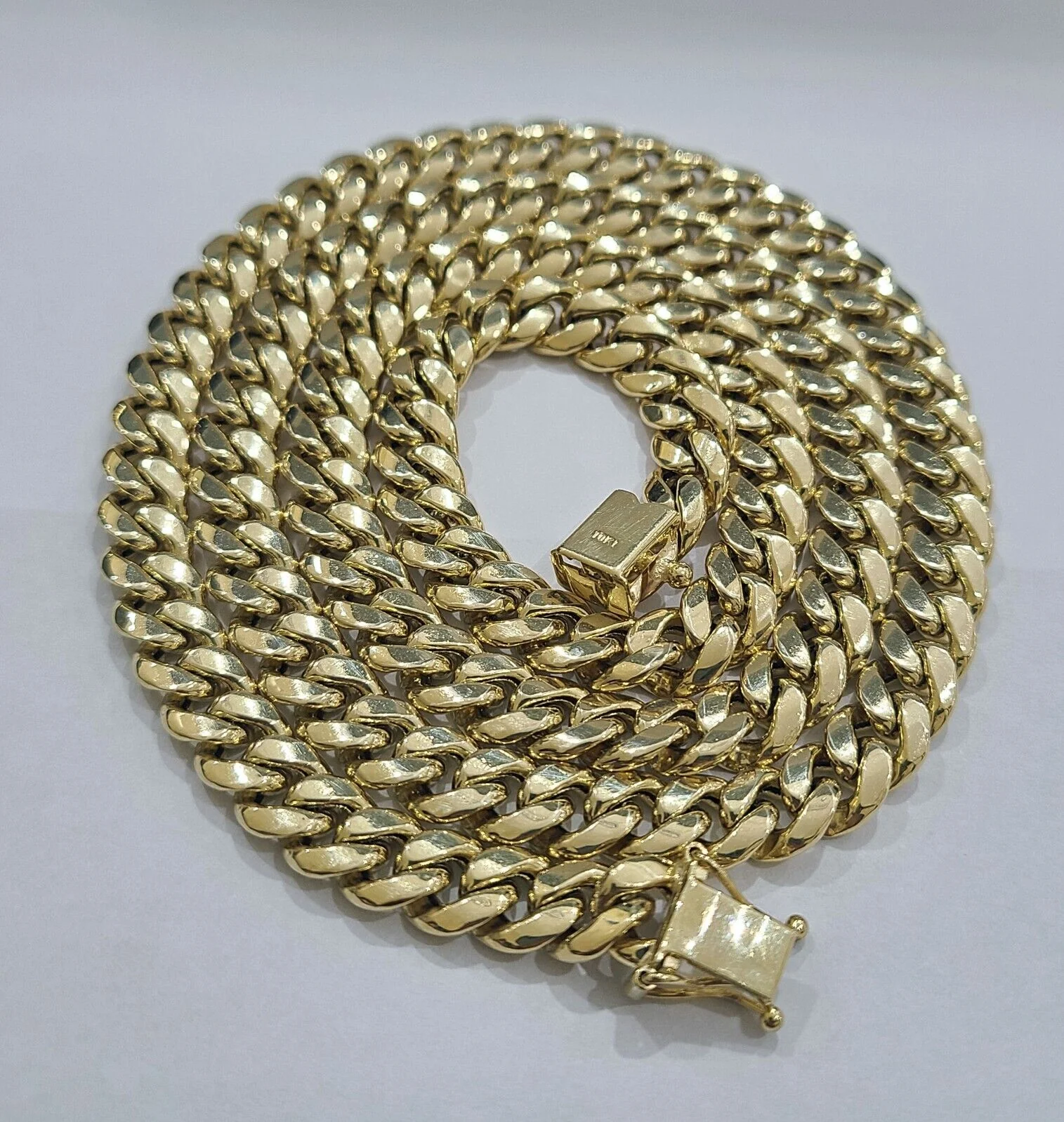 Real 10k Yellow Gold 8mm Miami Cuban Chain Necklace 18''-30'' inch 10kt Unisex - Image 3