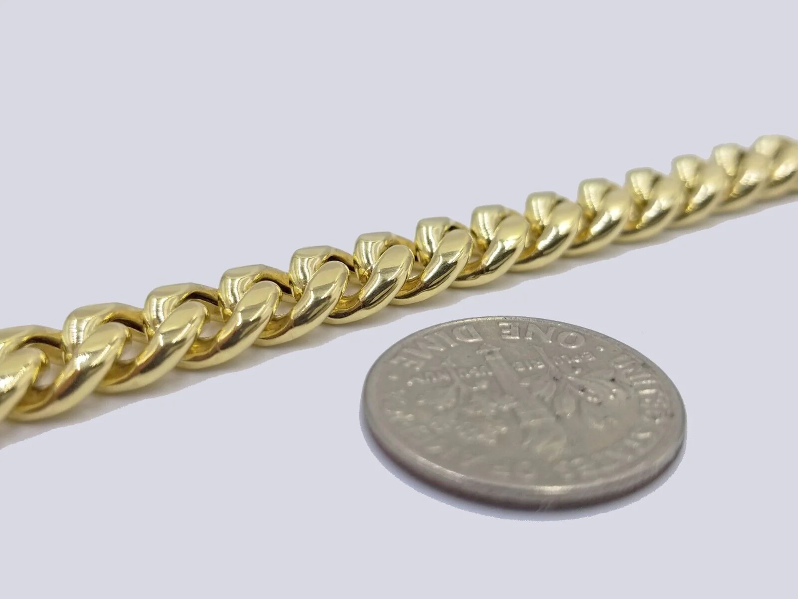 Real 10k Yellow Gold 8mm Miami Cuban Link Bracelet 8" inch Men and Women - Image 5