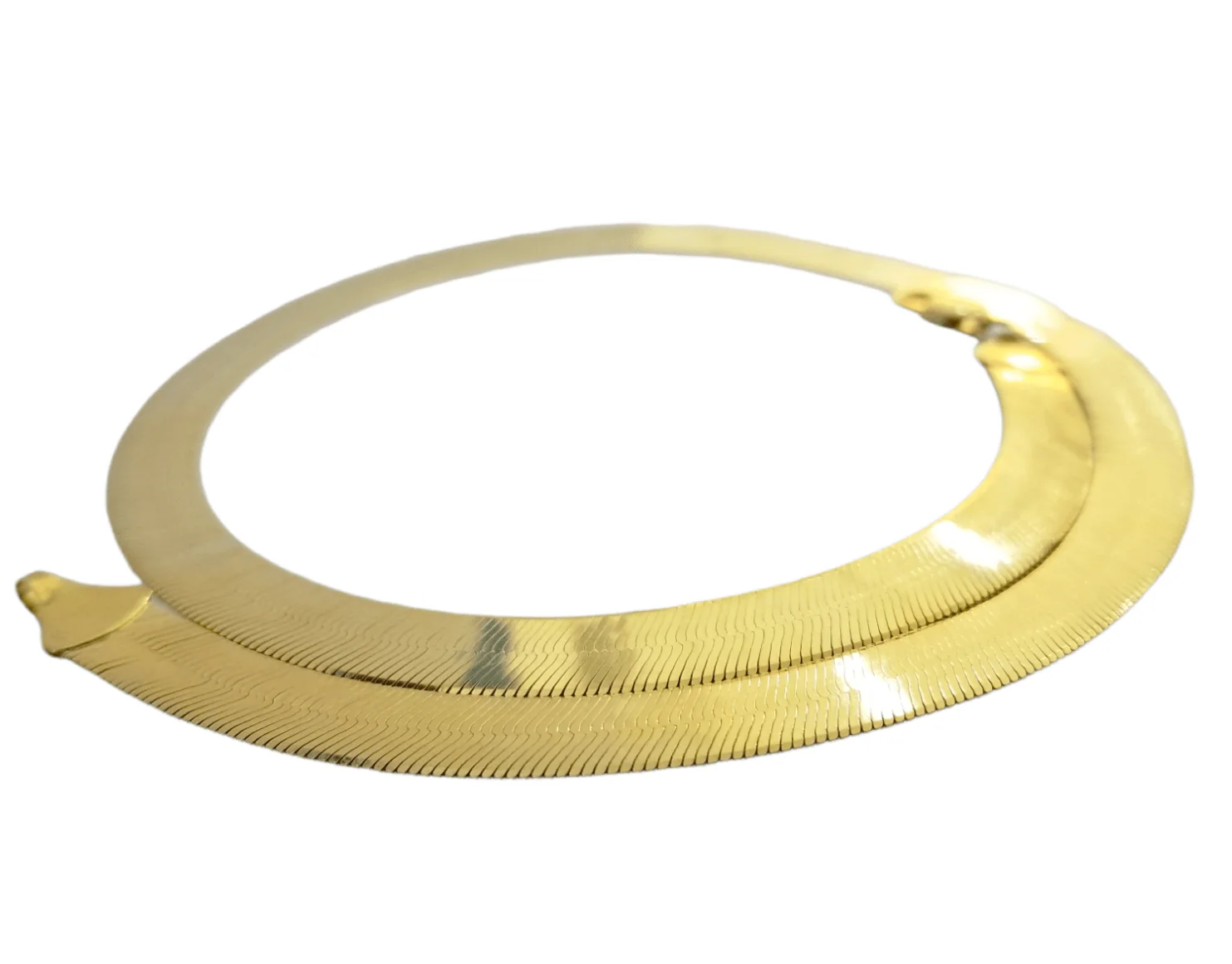 Real 10k Yellow Gold 9mm Herringbone Chain Necklace 20" Inch Lobster lock - Image 3