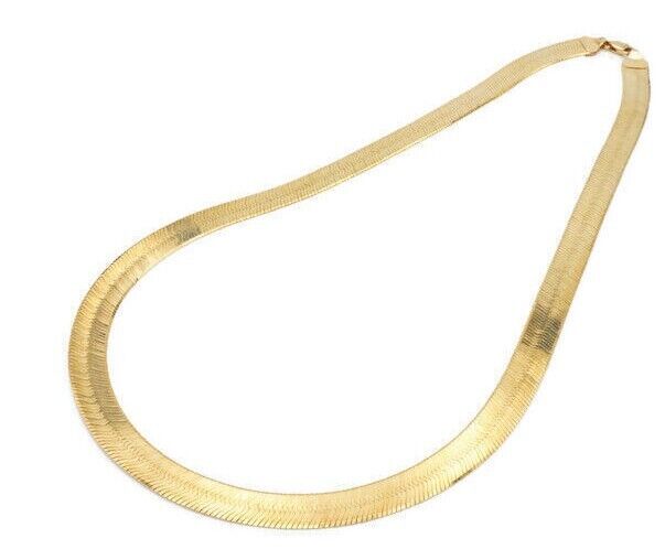 Real 10k Yellow Gold 9mm Herringbone Chain Necklace 20" Inch Lobster lock - Image 4