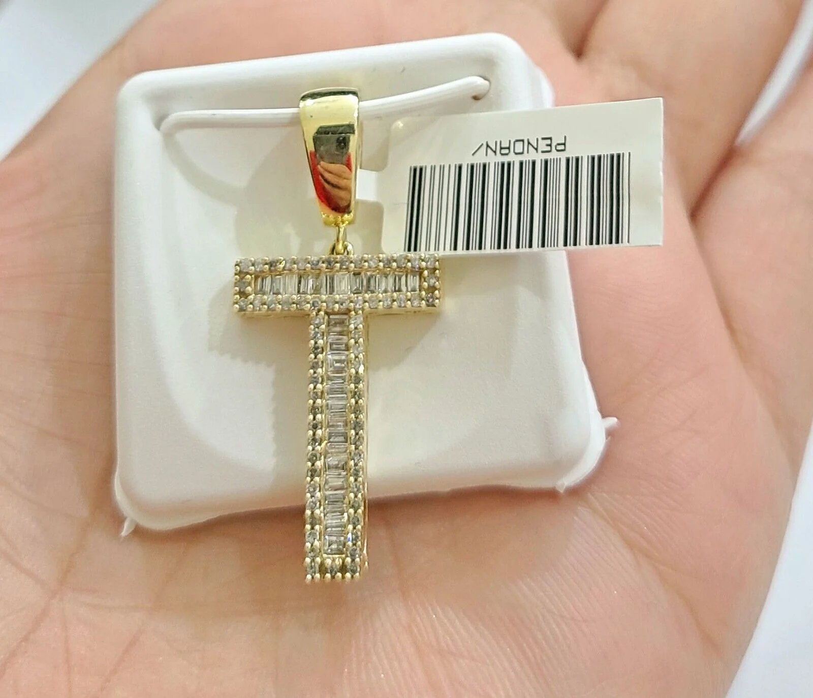 Real 10K Yellow Gold Alphabets Diamond Cut Charm A-Z Pendant Initials - Image 10