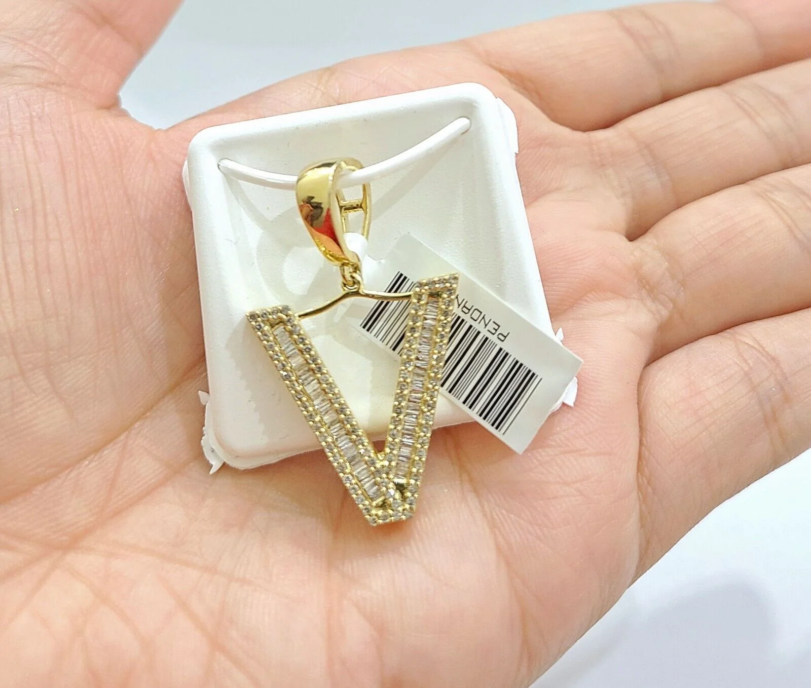 Real 10K Yellow Gold Alphabets Diamond Cut Charm A-Z Pendant Initials - Image 11