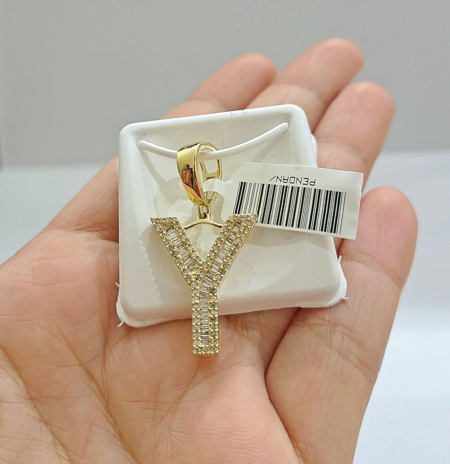 Real 10K Yellow Gold Alphabets Diamond Cut Charm A-Z Pendant Initials - Image 14