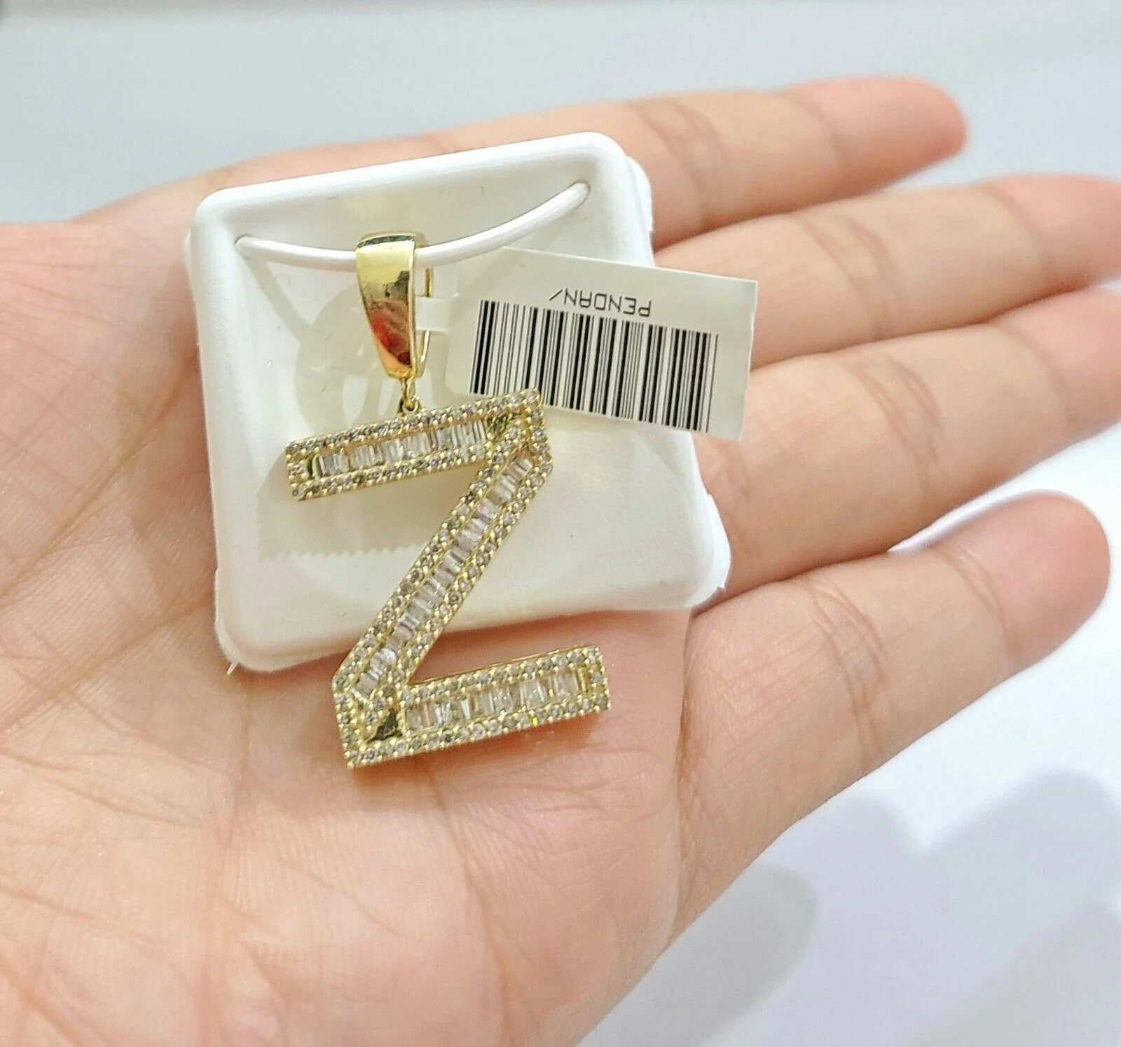 Real 10K Yellow Gold Alphabets Diamond Cut Charm A-Z Pendant Initials - Image 15