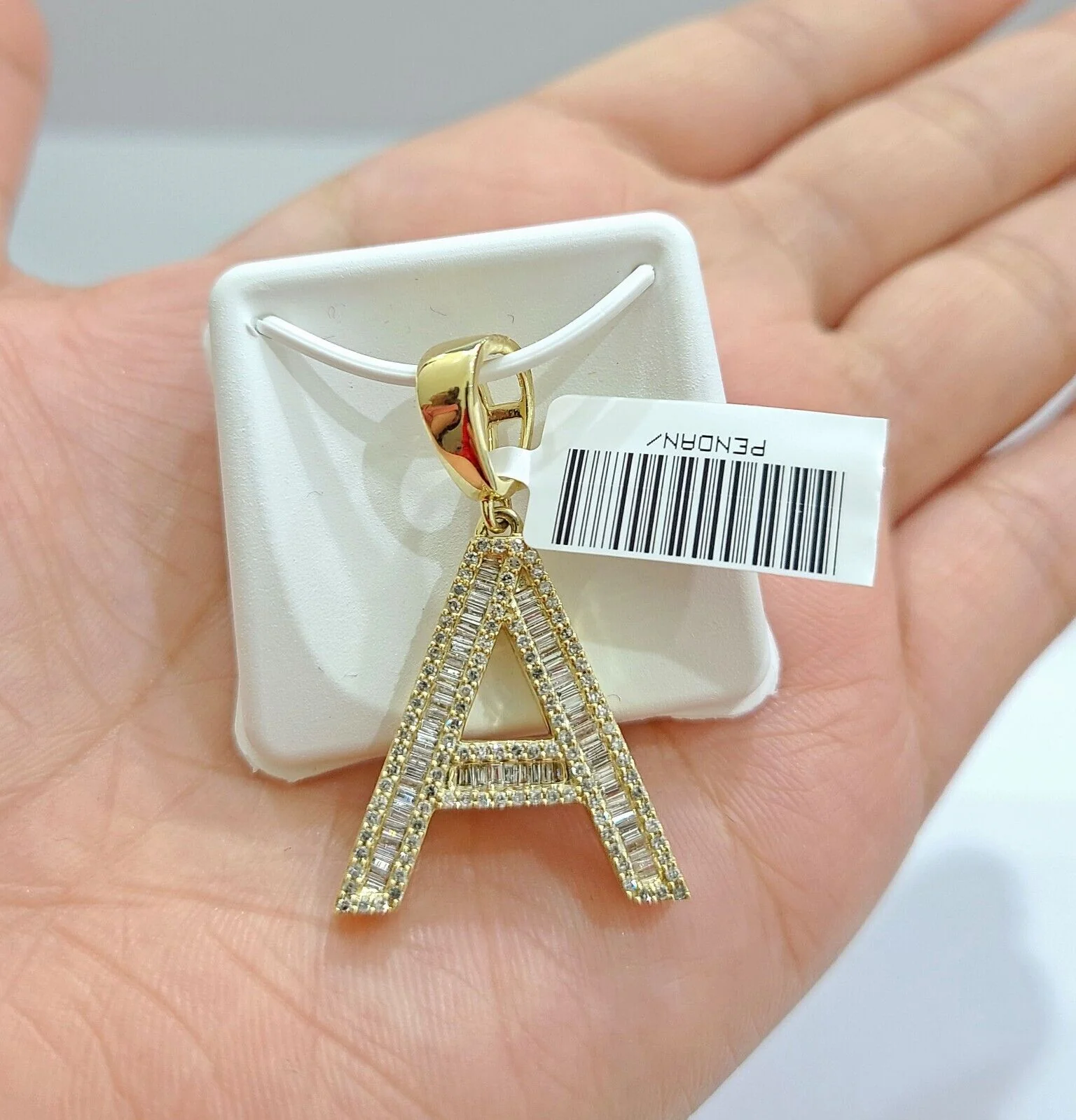 Real 10K Yellow Gold Alphabets Diamond Cut Charm A-Z Pendant Initials - Image 16