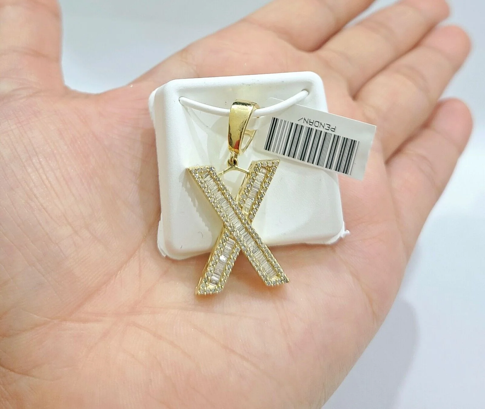 Real 10K Yellow Gold Alphabets Diamond Cut Charm A-Z Pendant Initials - Image 17