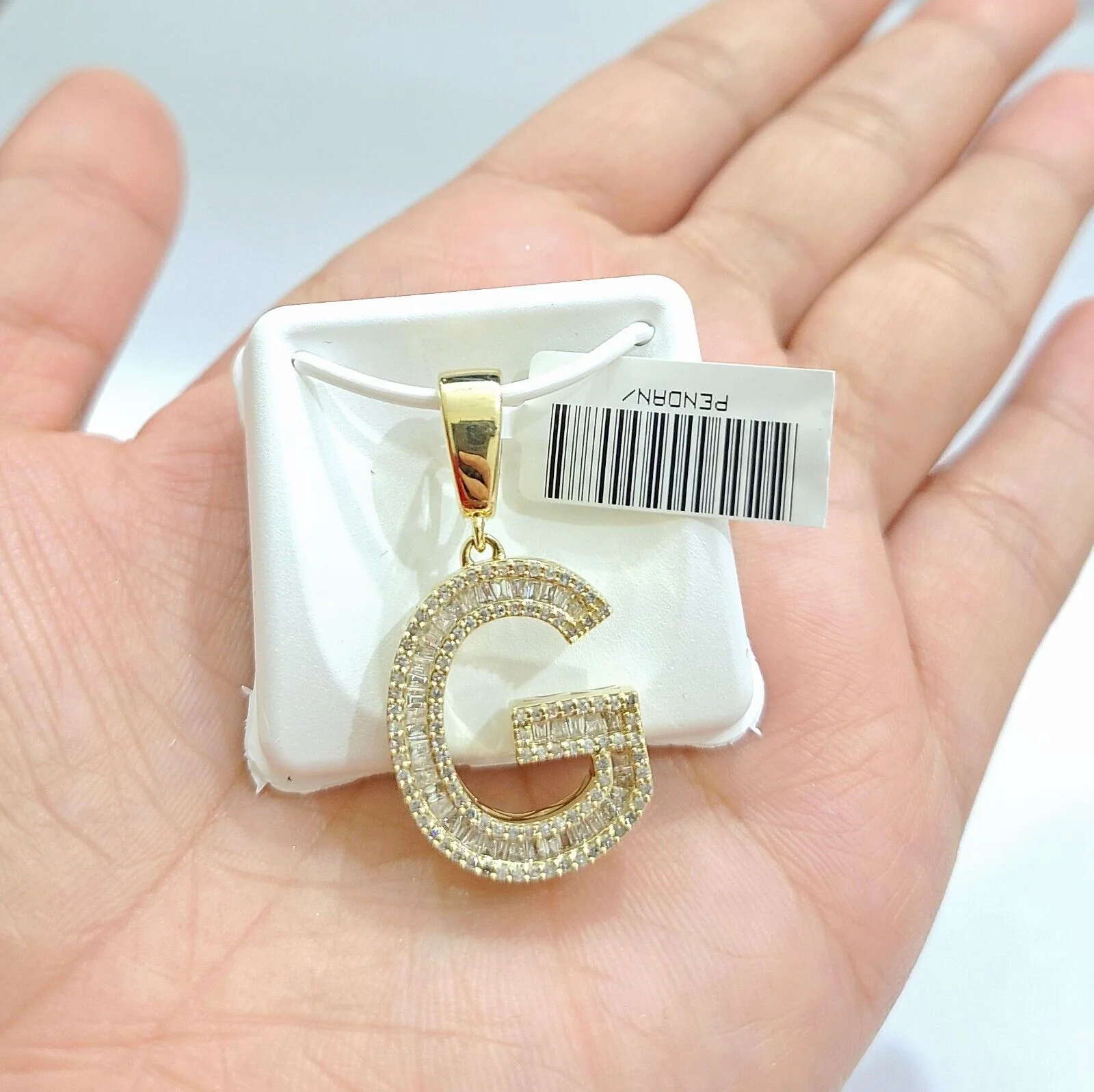 Real 10K Yellow Gold Alphabets Diamond Cut Charm A-Z Pendant Initials - Image 23