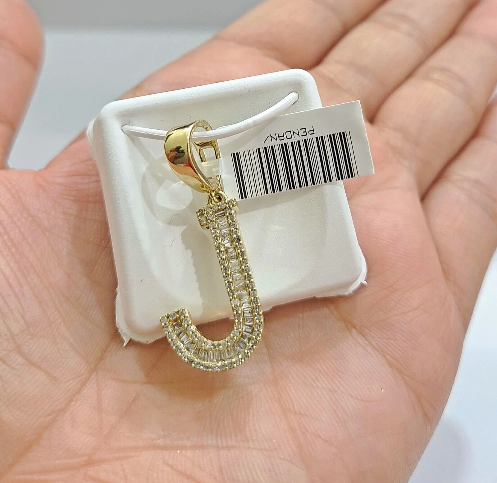 Real 10K Yellow Gold Alphabets Diamond Cut Charm A-Z Pendant Initials - Image 26