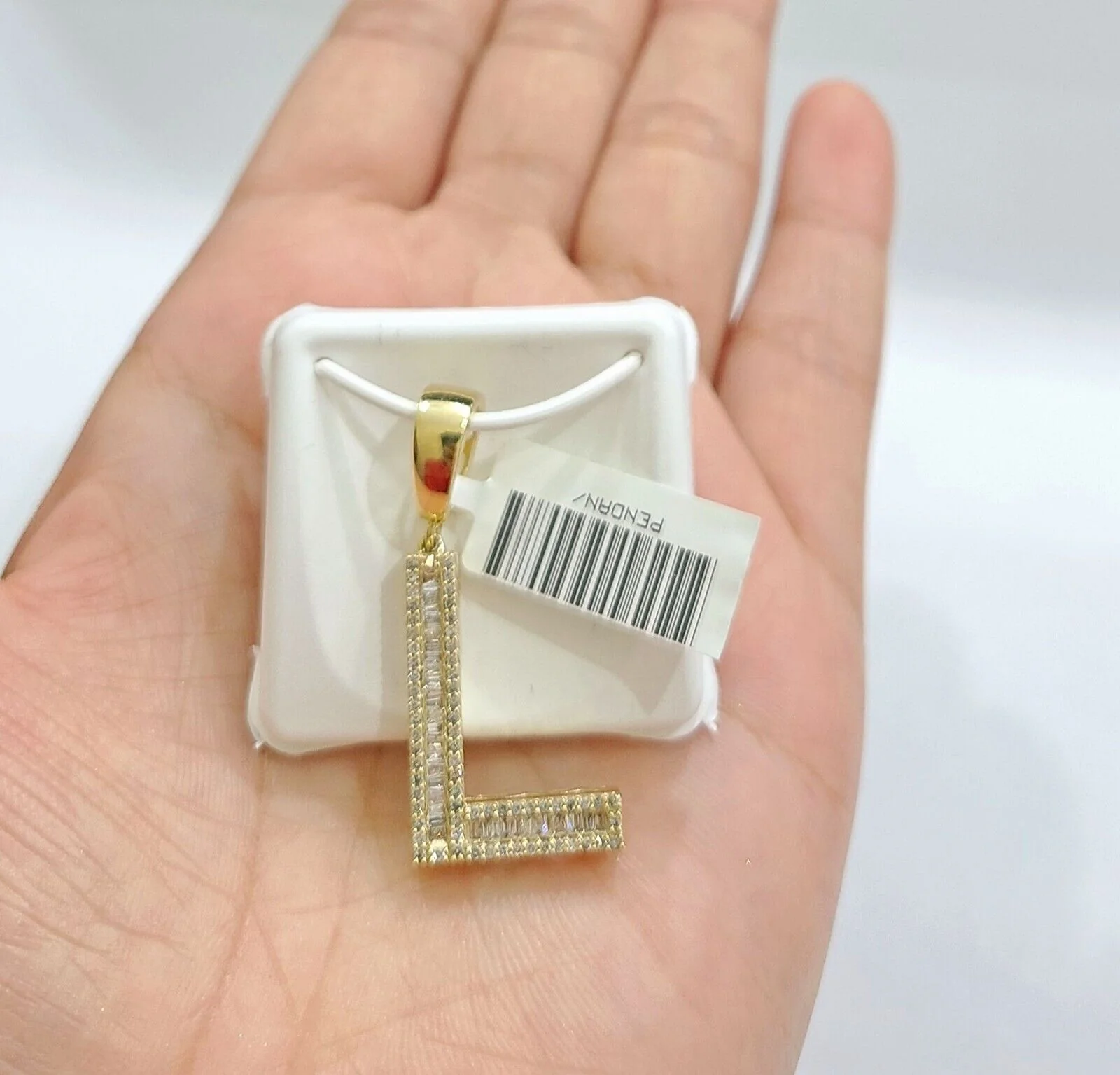 Real 10K Yellow Gold Alphabets Diamond Cut Charm A-Z Pendant Initials - Image 3