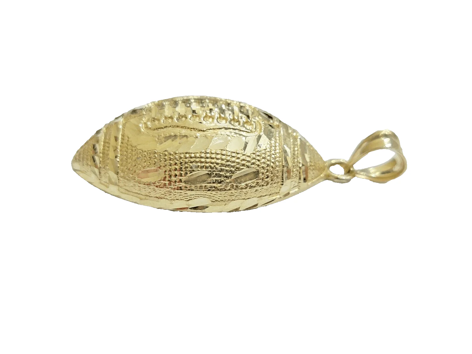 Real 10k Yellow Gold American Football Charm 2" Inch Pendant 10kt For Chain - Image 3