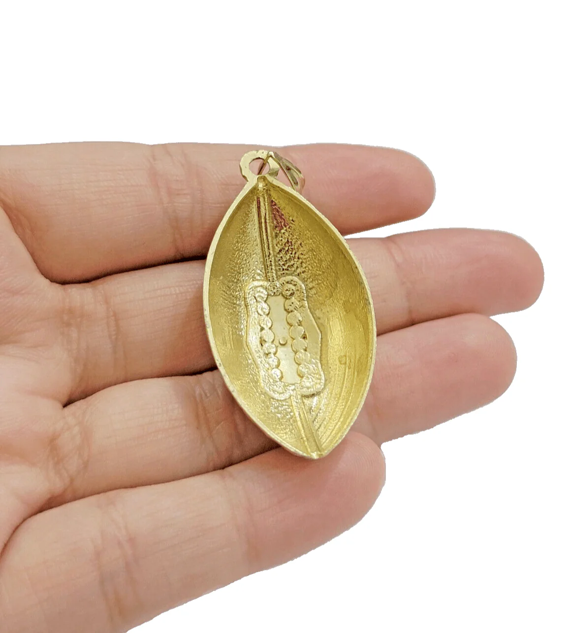 Real 10k Yellow Gold American Football Charm 2" Inch Pendant 10kt For Chain - Image 4