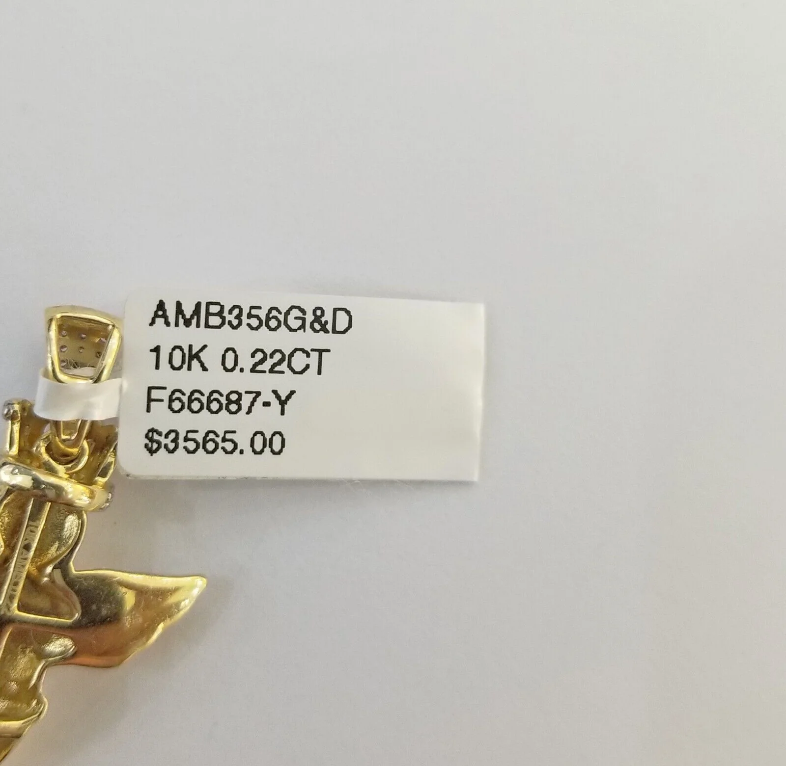 Real 10k Yellow Gold Angel Praying Hand Real Diamond Pendant Mini Angel Charm - Image 7