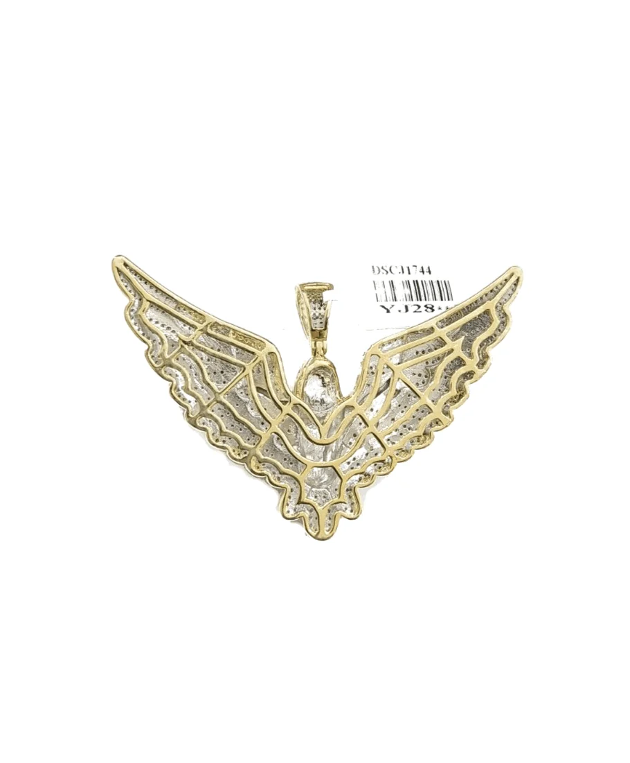 Real 10k Yellow Gold Angel Wing Diamond 1.17CT Charm Pendant 10kt for Chain - Image 7