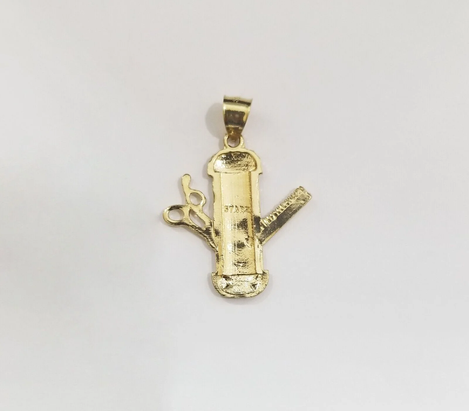 Real 10k Yellow Gold Barber Charm Pendant 10kt for  Chain - Image 5