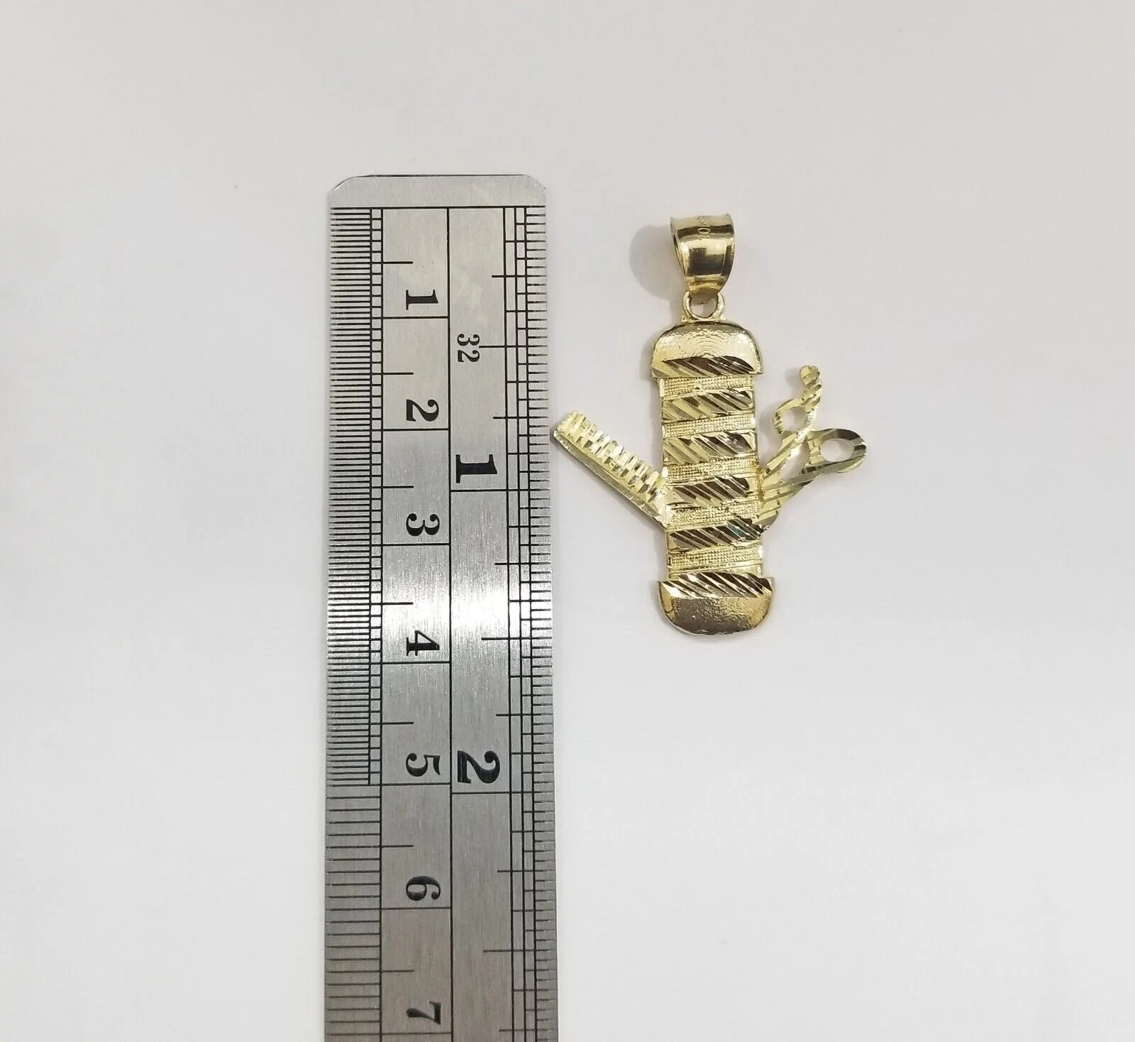 Real 10k Yellow Gold Barber Charm Pendant 10kt for  Chain - Image 6