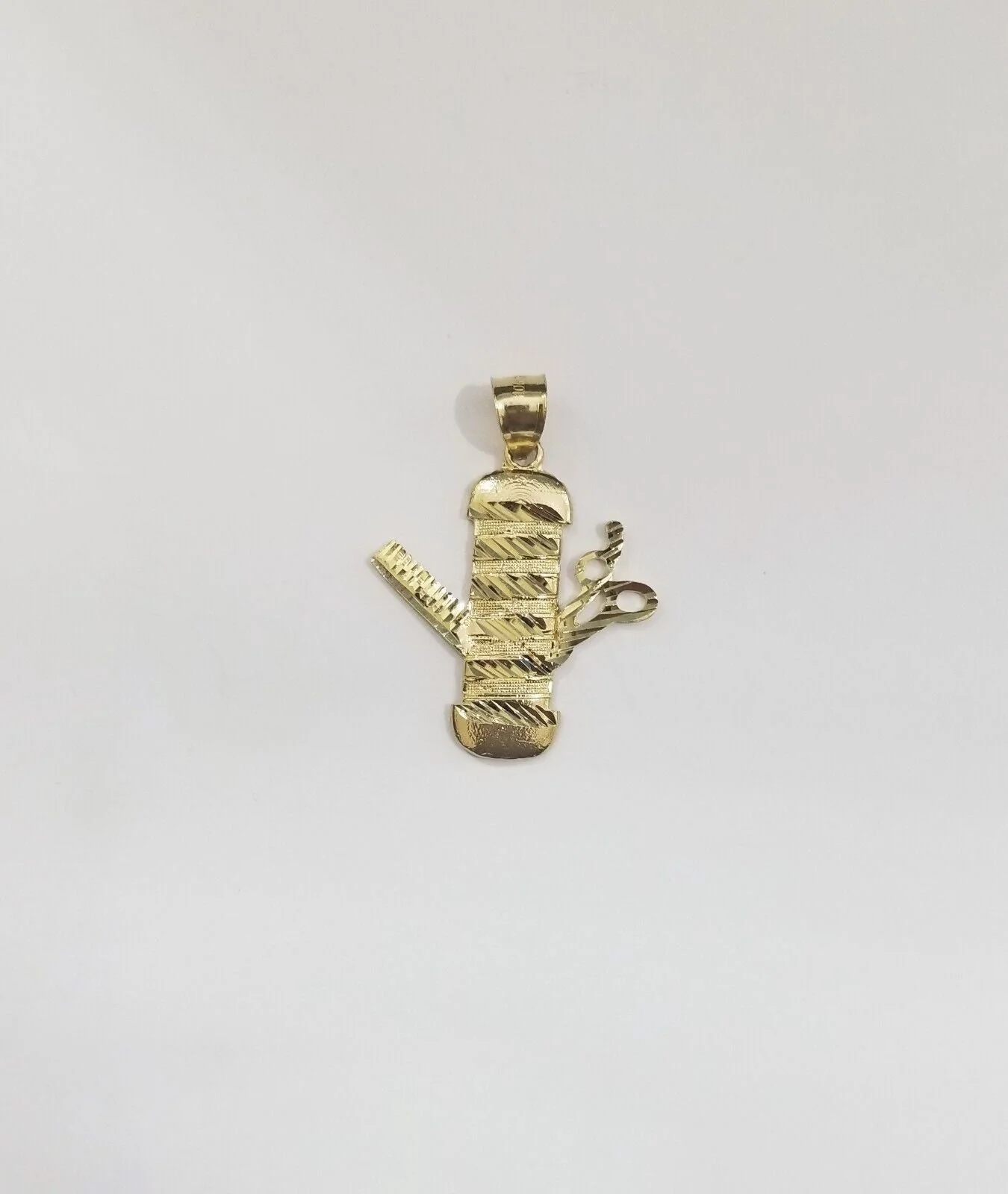 Real 10k Yellow Gold Barber Charm Pendant 10kt for  Chain - Image 7