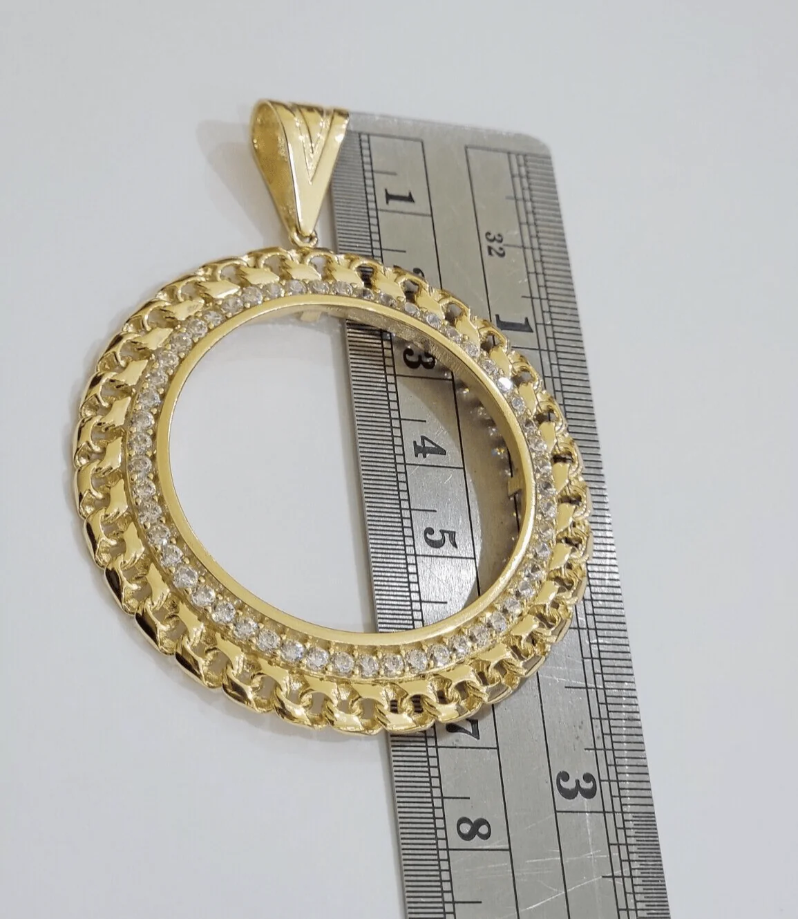 Real 10k Yellow Gold Bezel Charm Pendant Round Mexican Centenario Coin 10kt SALE - Image 2