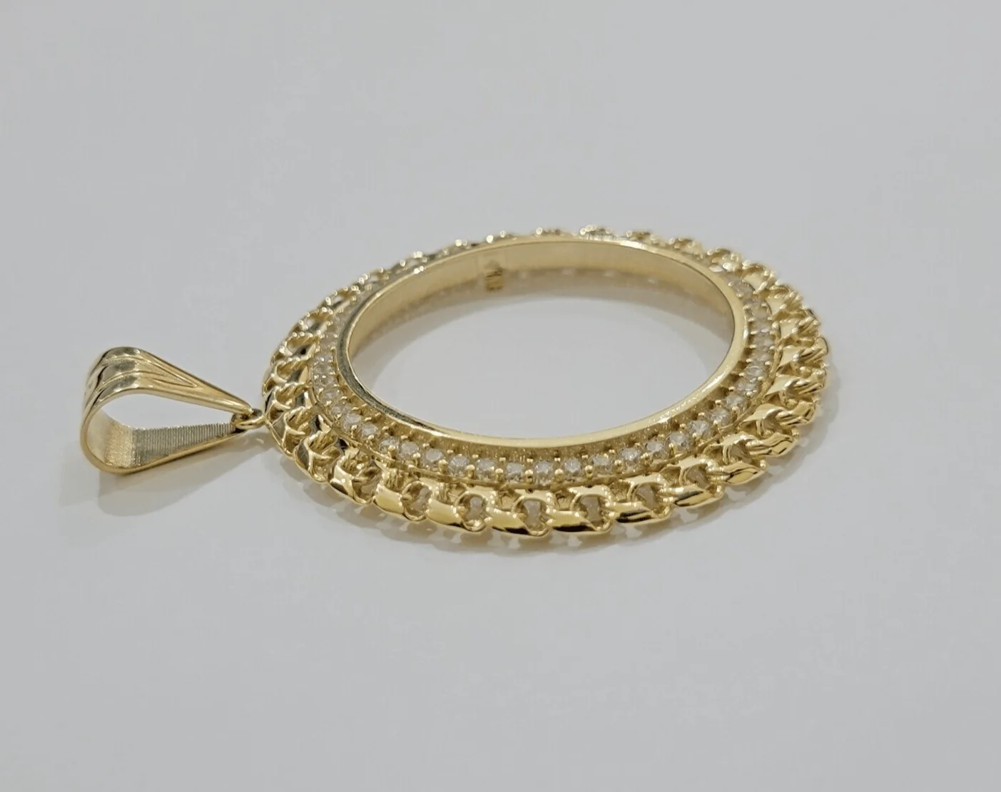 Real 10k Yellow Gold Bezel Charm Pendant Round Mexican Centenario Coin 10kt SALE - Image 6